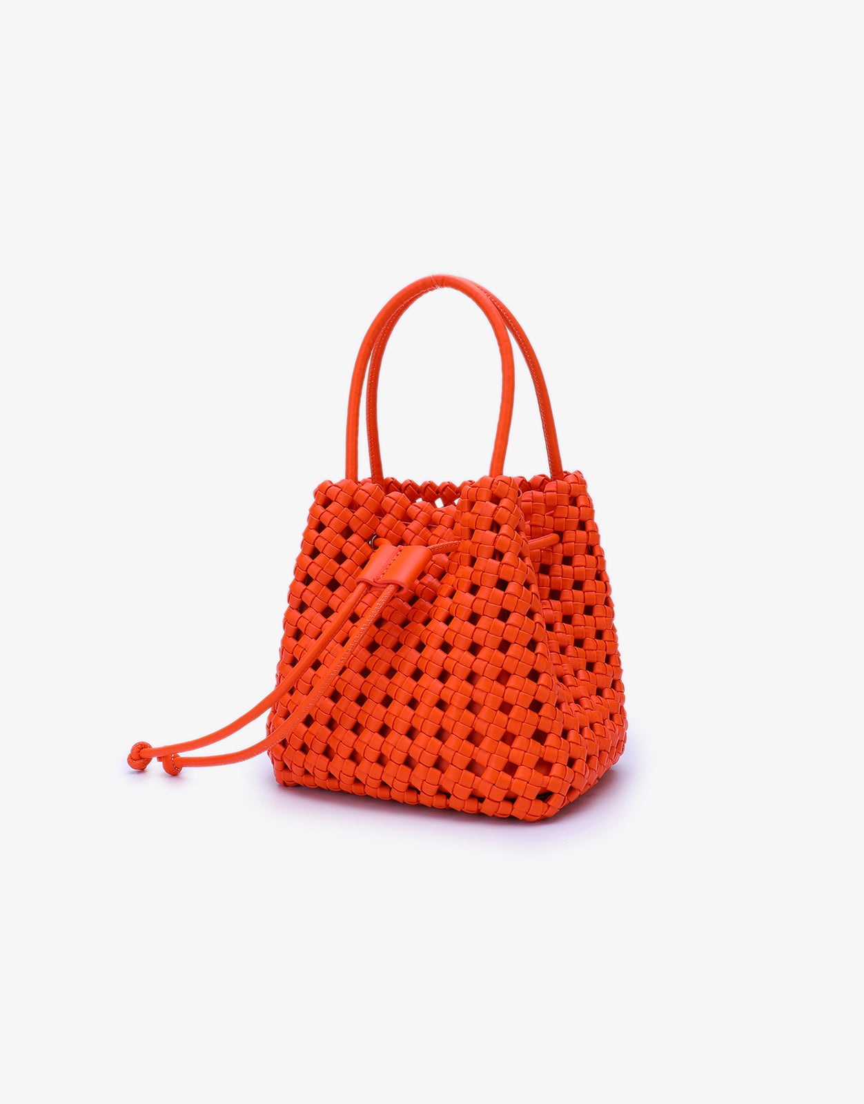 PERRIE BUCKET MINI WOVEN SQUARE ORANGE