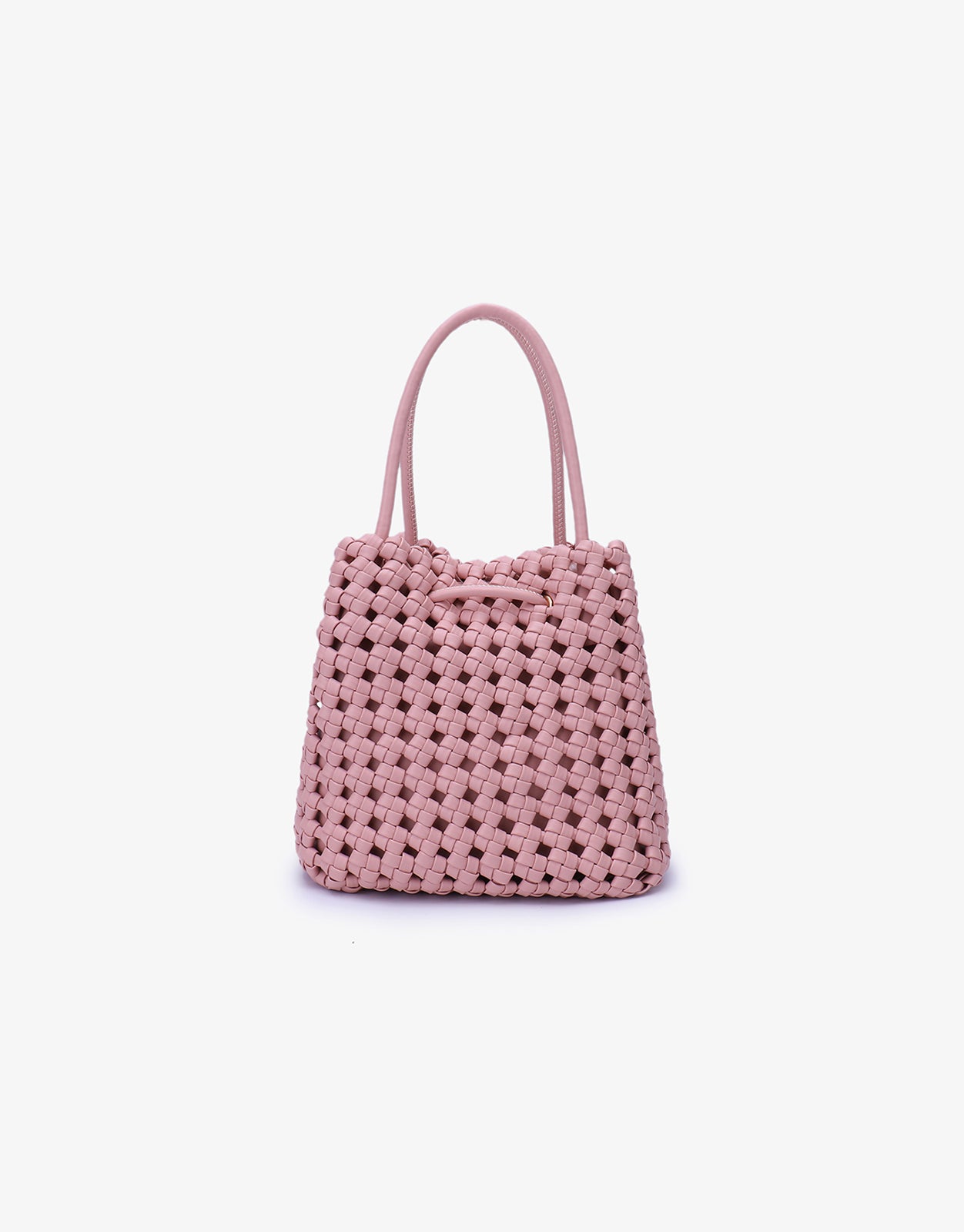 PERRIE BUCKET MINI WOVEN SQUARE BALLET PINK