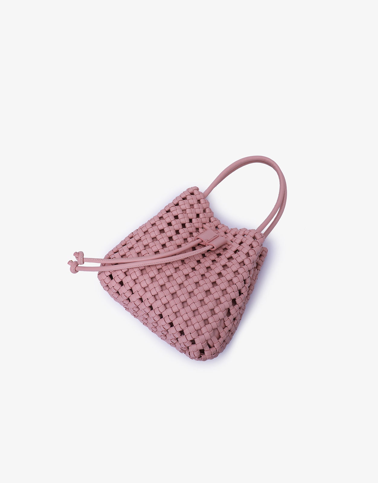 PERRIE BUCKET MINI WOVEN SQUARE BALLET PINK