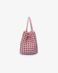 PERRIE BUCKET MINI WOVEN SQUARE BALLET PINK