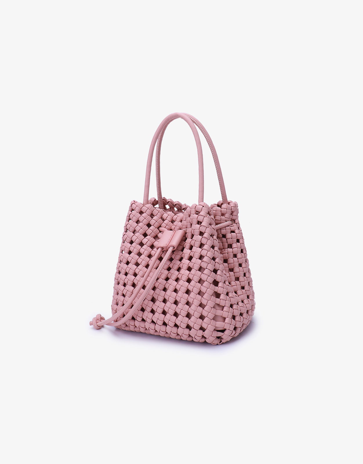 PERRIE BUCKET MINI WOVEN SQUARE BALLET PINK