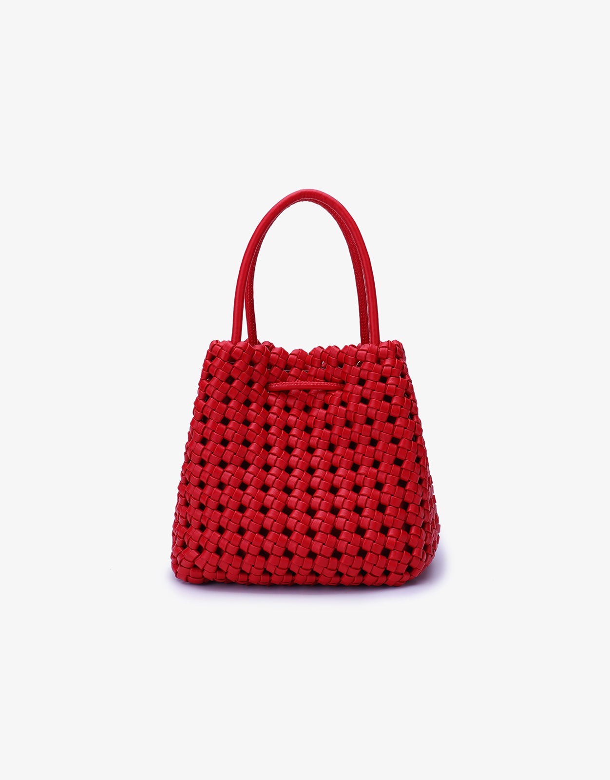 PERRIE BUCKET MINI WOVEN SQUARE RED