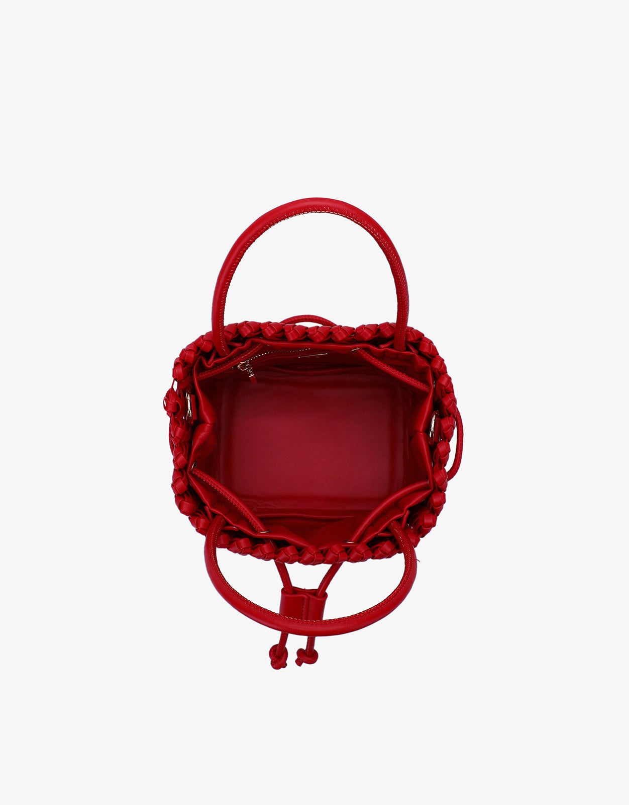 PERRIE BUCKET MINI WOVEN SQUARE RED