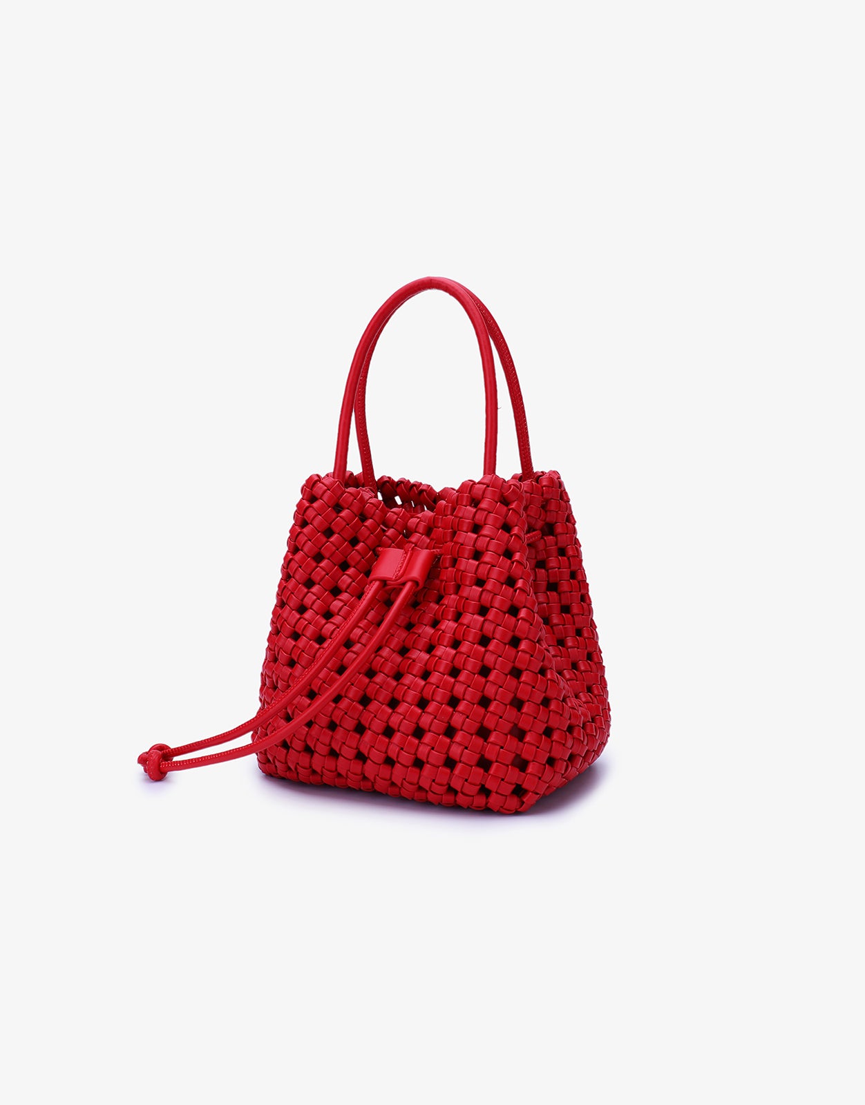 PERRIE BUCKET MINI WOVEN SQUARE RED