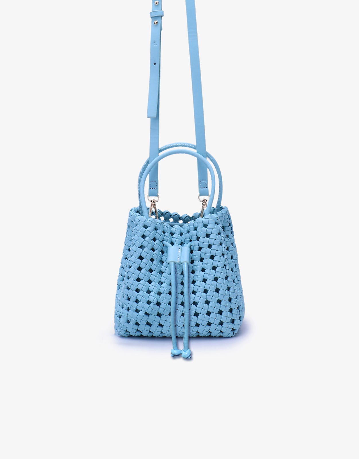 PERRIE BUCKET MINI WOVEN SQUARE SKY BLUE