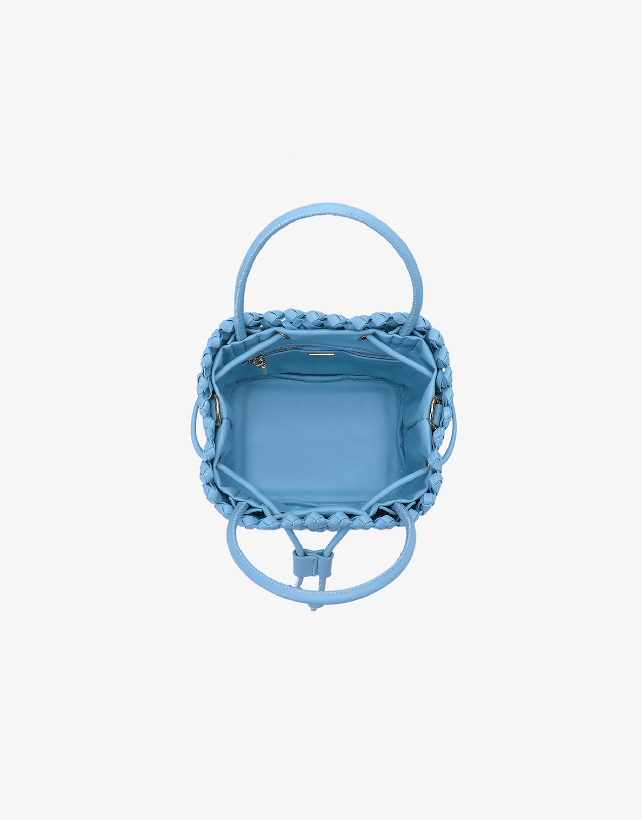 PERRIE BUCKET MINI WOVEN SQUARE SKY BLUE
