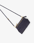 VASSEL FRINGE CLUTCH FAUX SUEDE NAVY