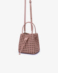 PERRIE BUCKET MINI WOVEN SQUARE LIGHT TAN