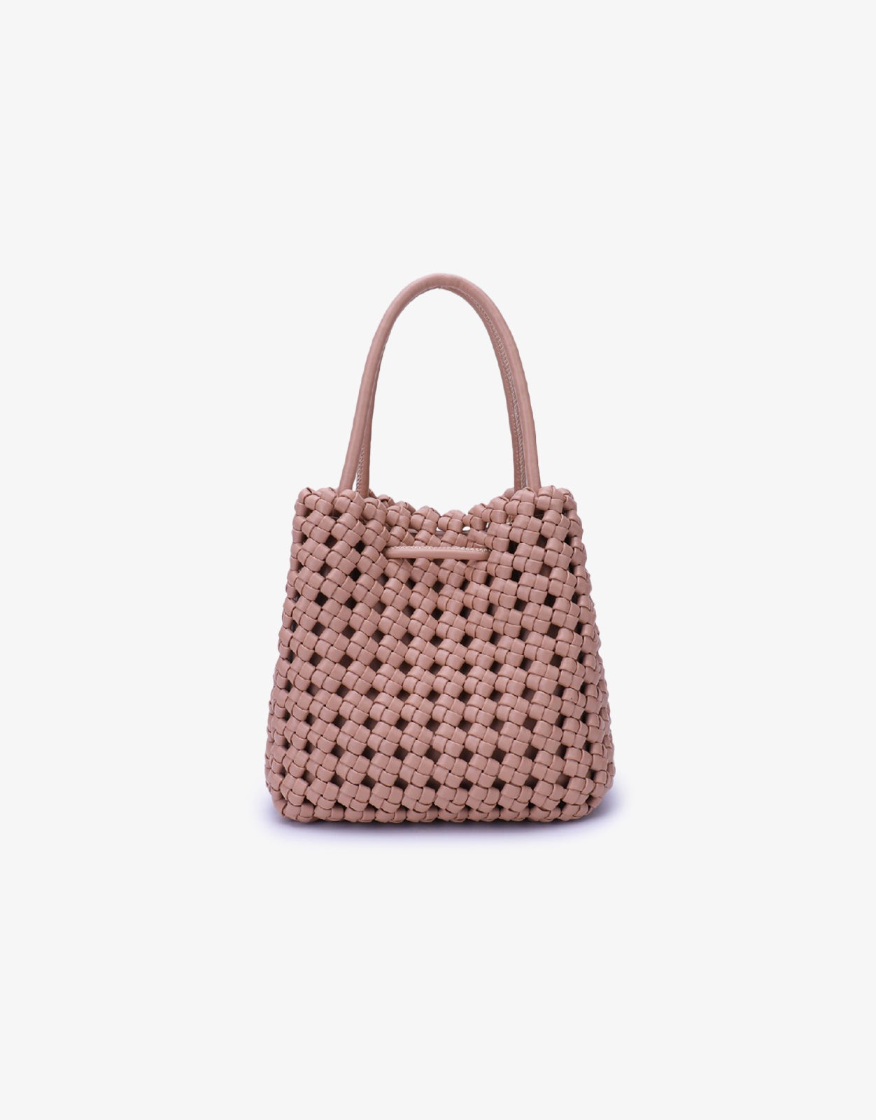 PERRIE BUCKET MINI WOVEN SQUARE LIGHT TAN