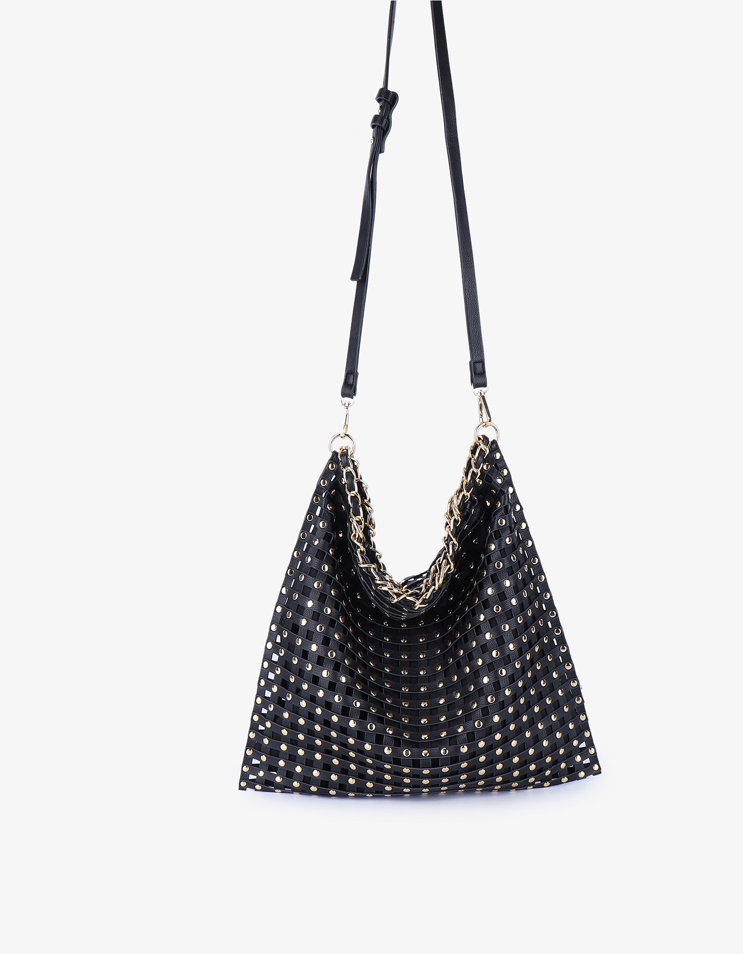 ZOYA STUDDED SHOULDER BLACK