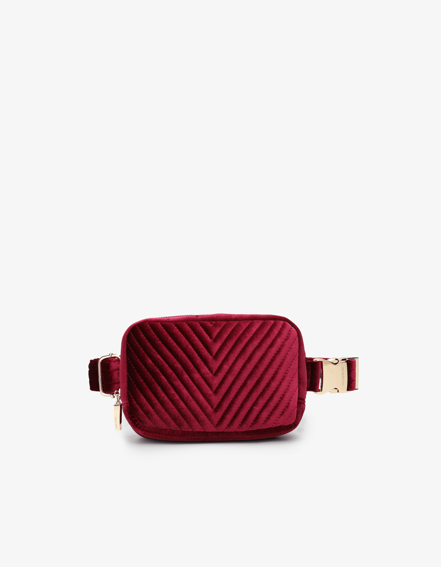 AERIN VELVET QUILTED BELT BAG BERRY - REMI/REID
