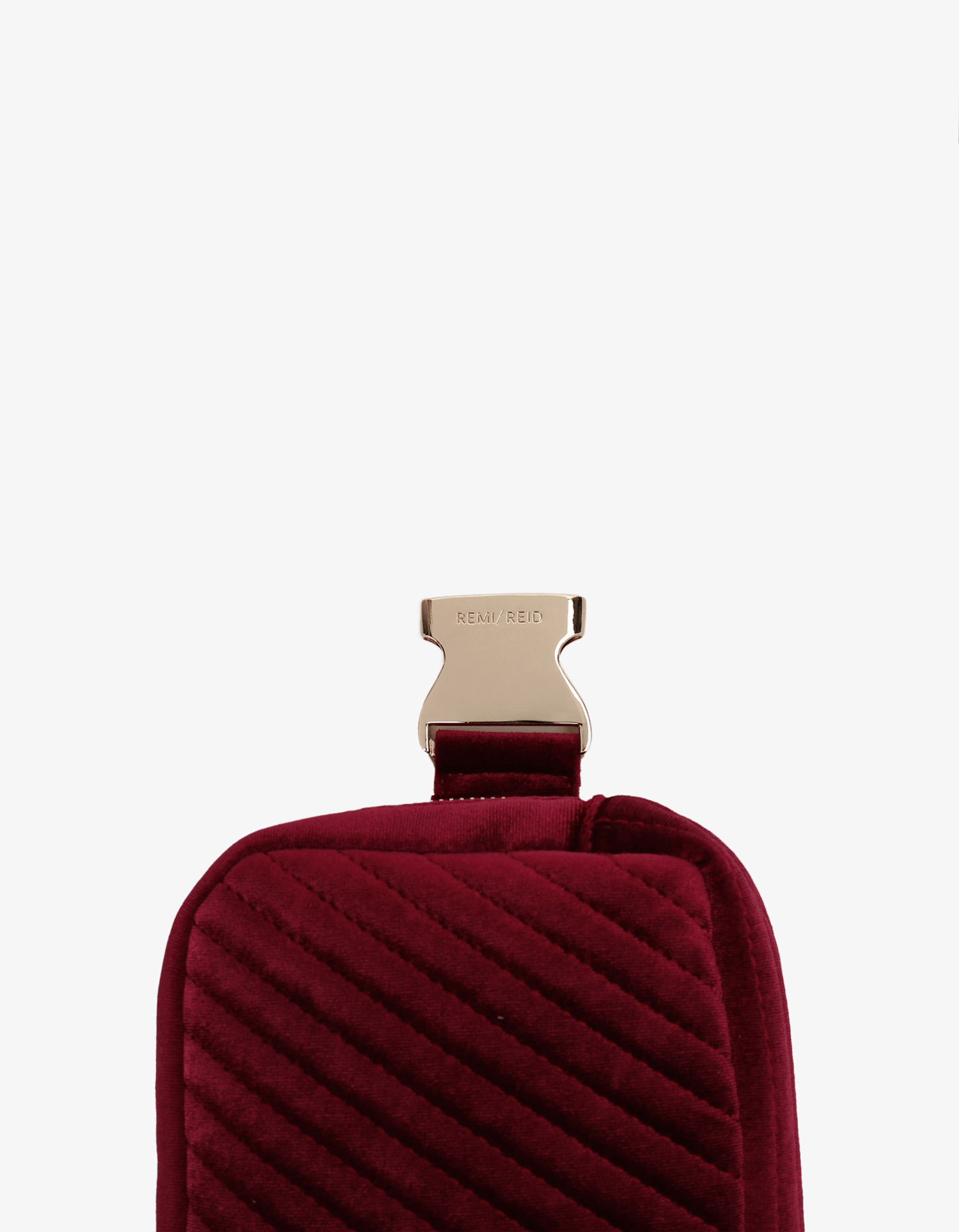 AERIN VELVET QUILTED BELT BAG BERRY - REMI/REID
