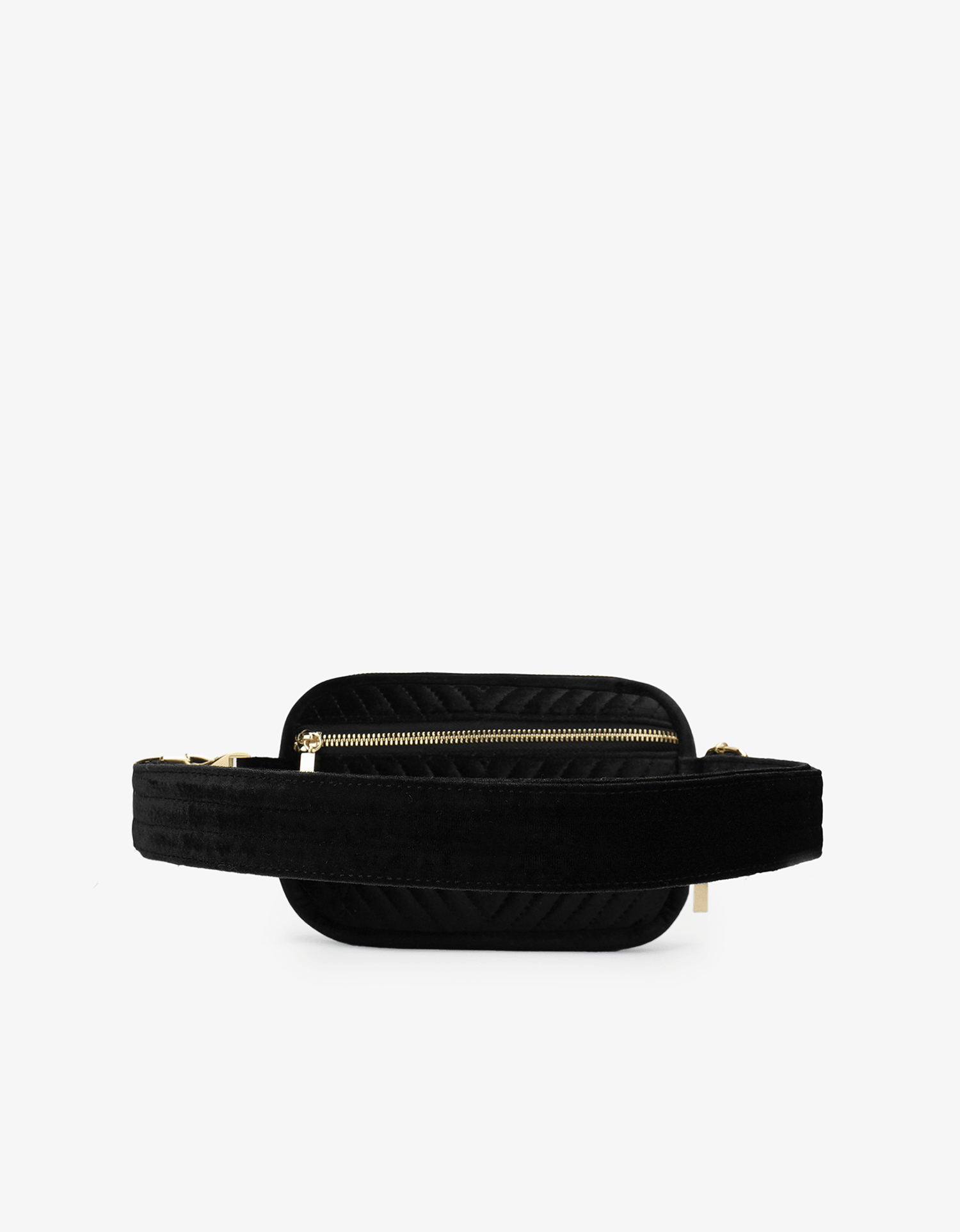 AERIN VELVET QUILTED BELT BAG BLACK - REMI/REID