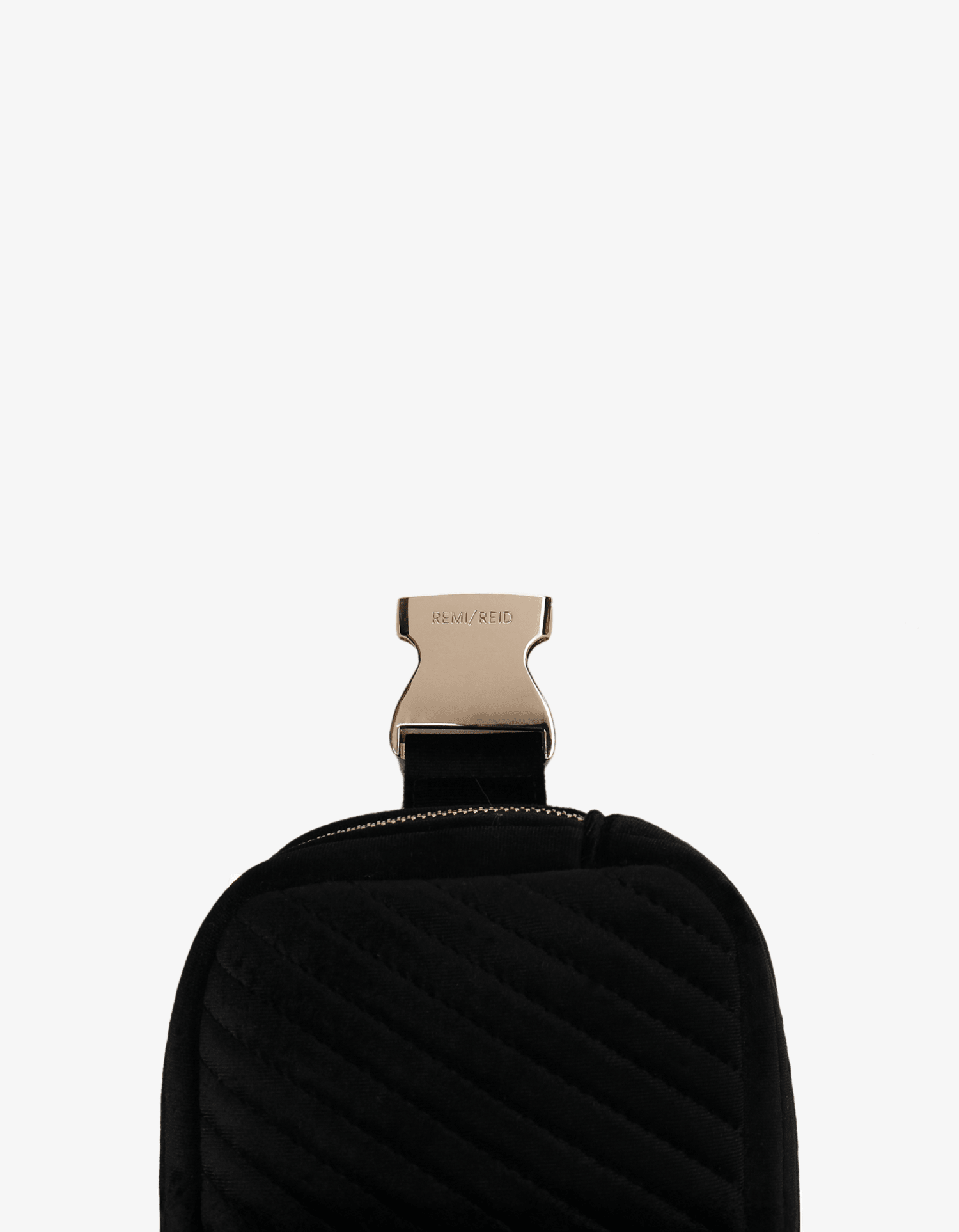 AERIN VELVET QUILTED BELT BAG BLACK - REMI/REID