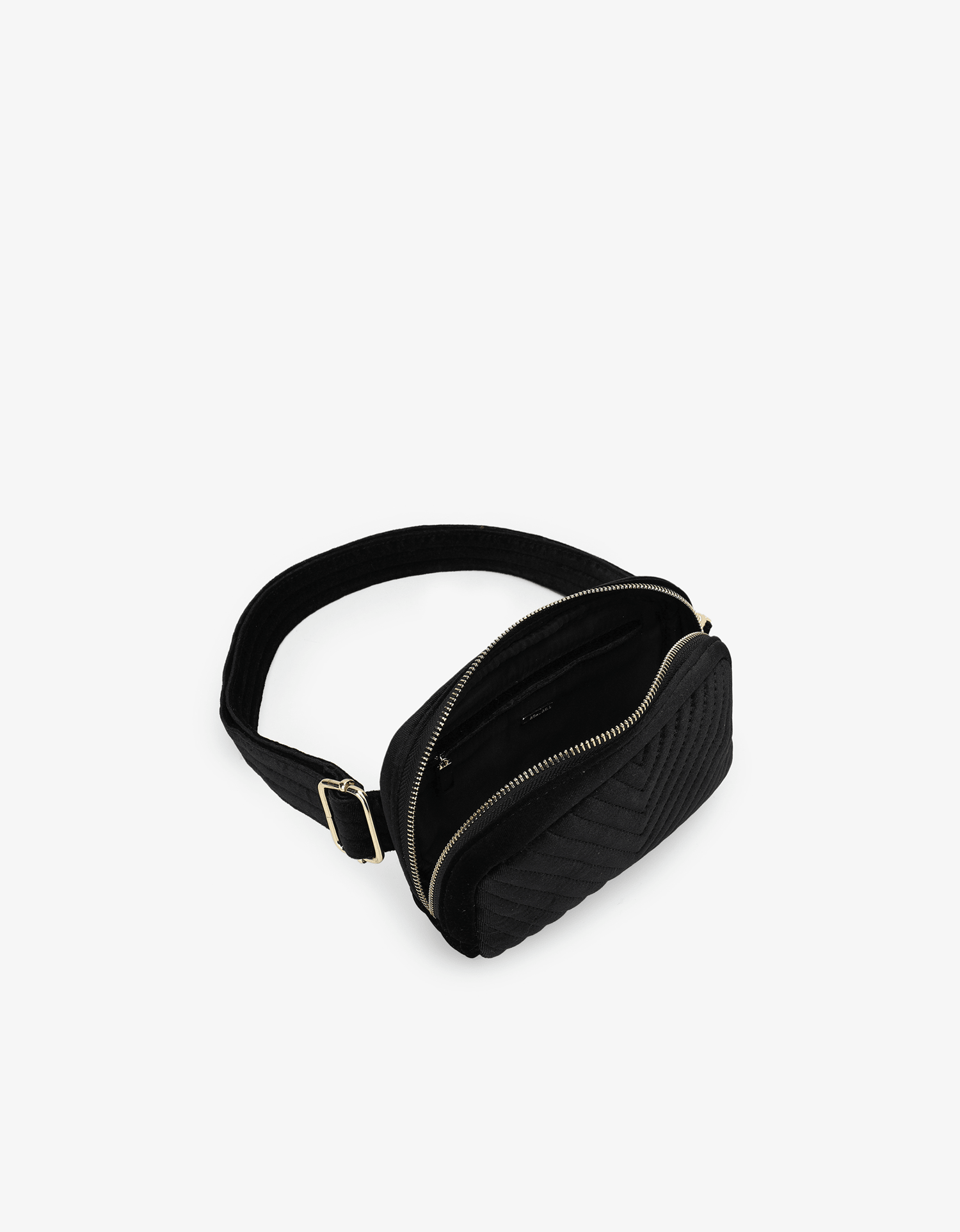 AERIN VELVET QUILTED BELT BAG BLACK - REMI/REID