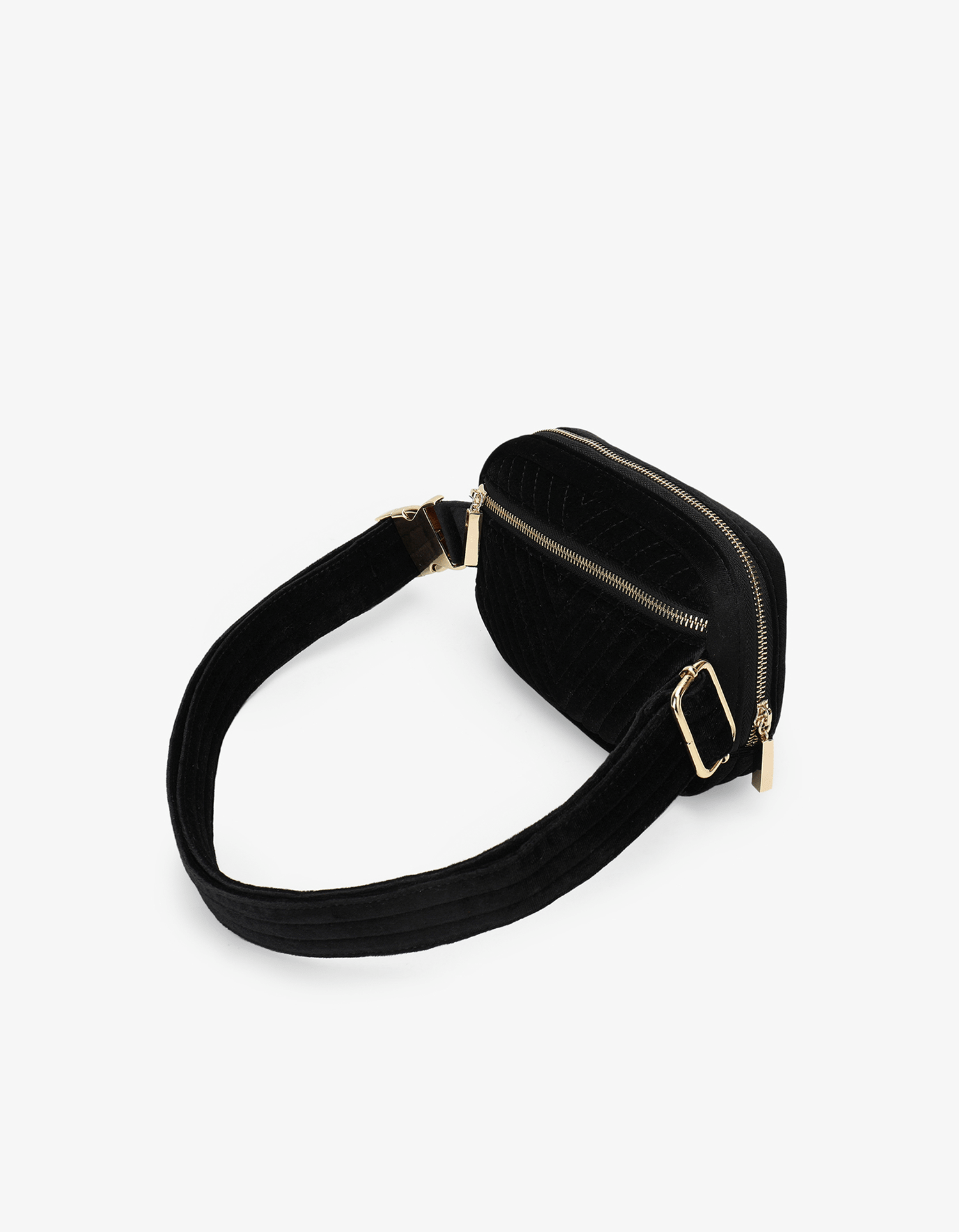 AERIN VELVET QUILTED BELT BAG BLACK - REMI/REID