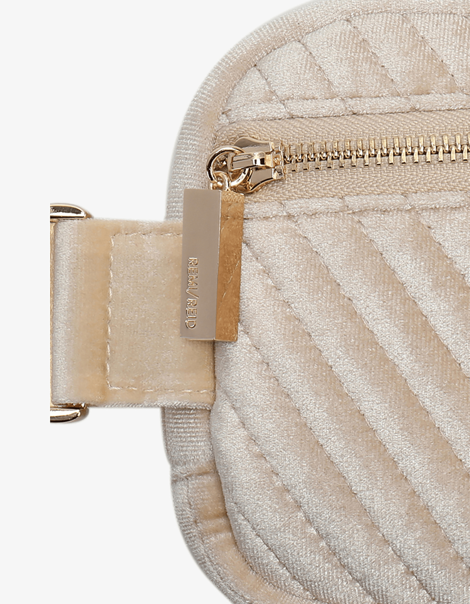 AERIN VELVET QUILTED BELT BAG CREAM - REMI/REID