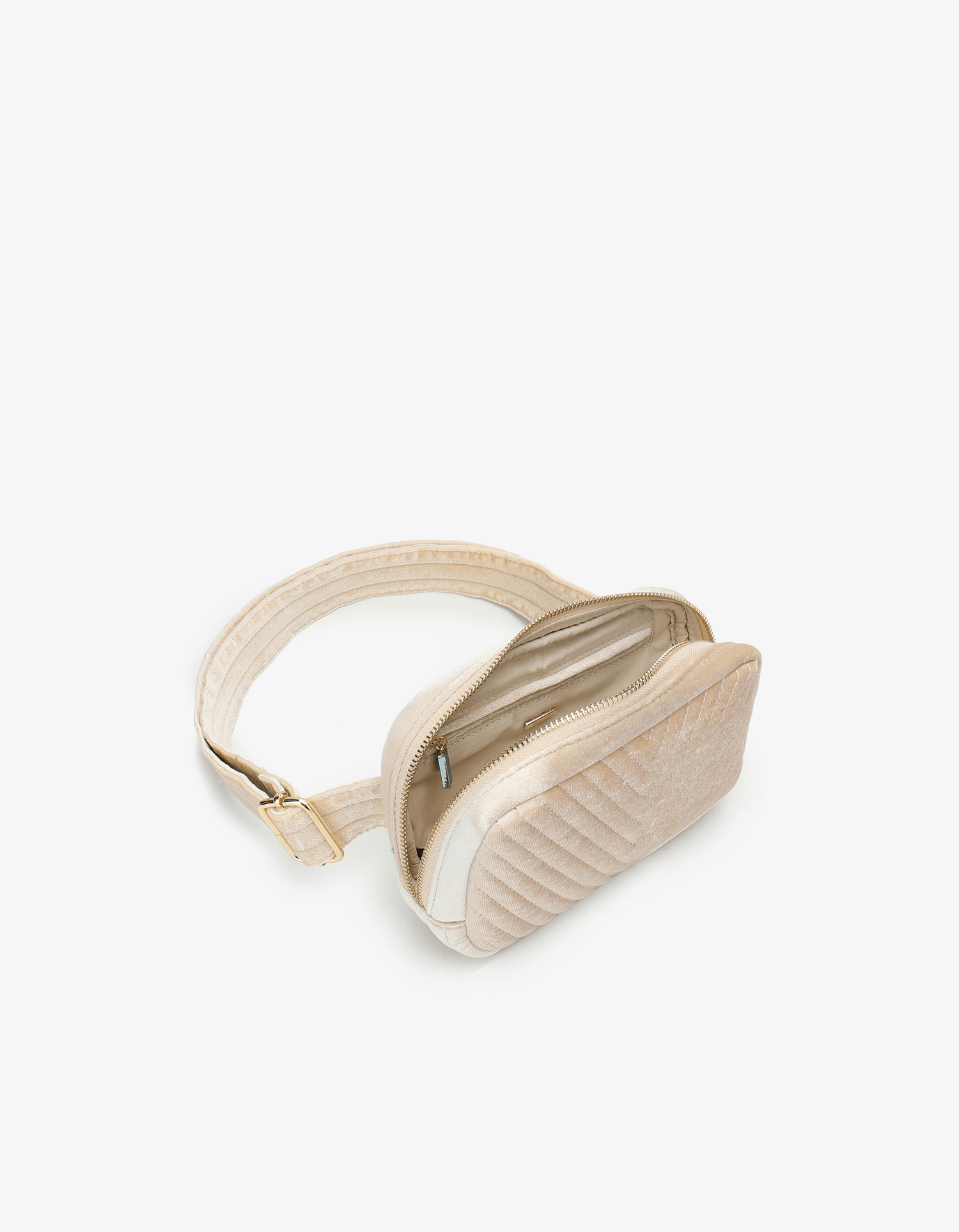 AERIN VELVET QUILTED BELT BAG CREAM - REMI/REID