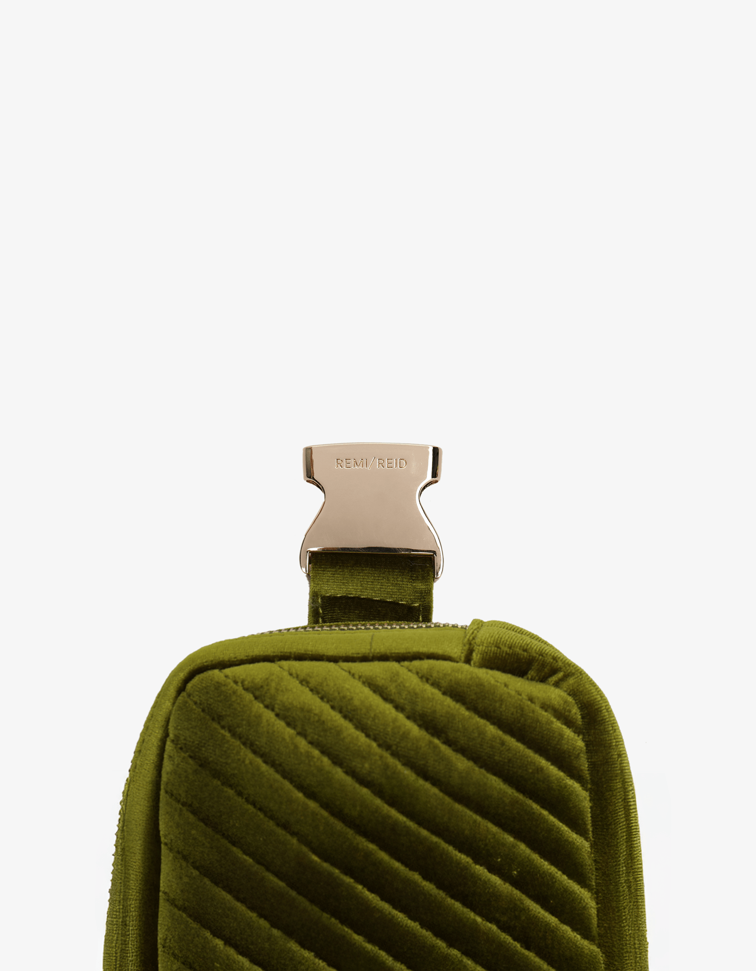 AERIN VELVET QUILTED BELT BAG DARK CHARTREUSE - REMI/REID