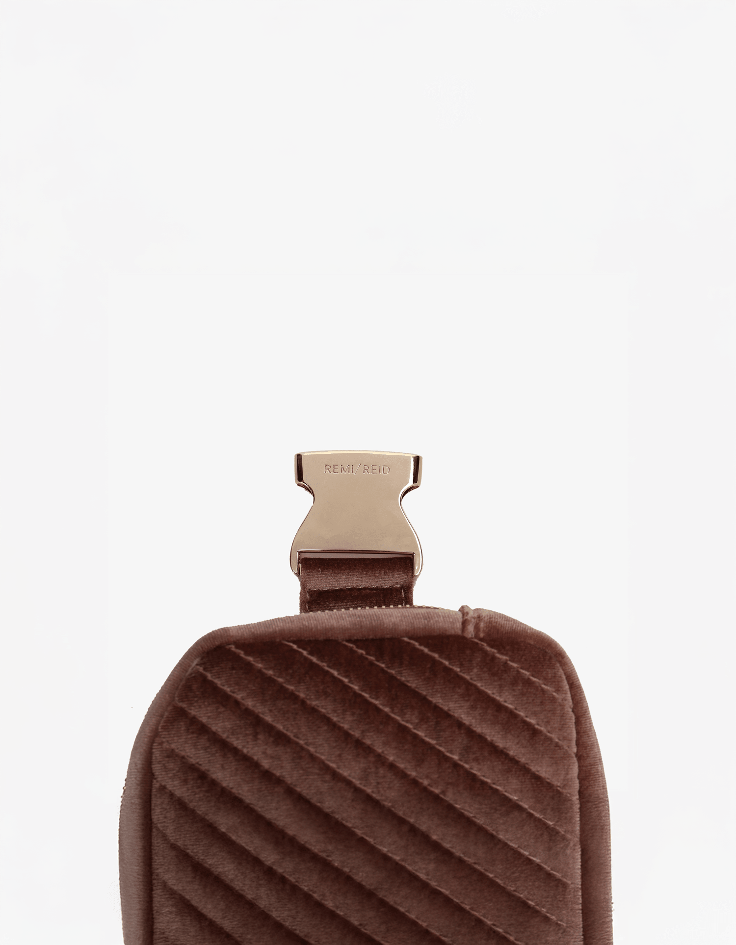 AERIN VELVET QUILTED BELT BAG DARK ROSE - REMI/REID