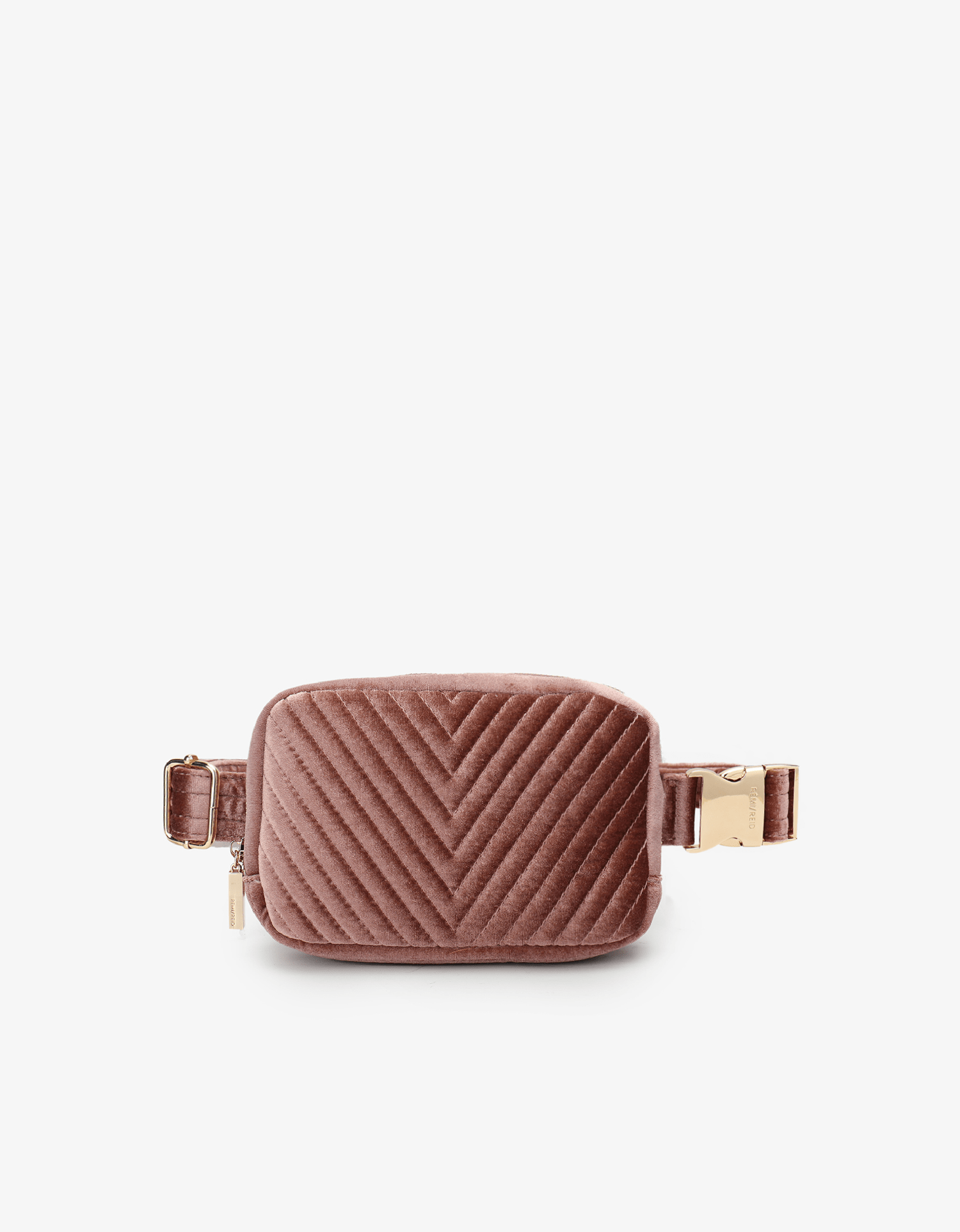 AERIN VELVET QUILTED BELT BAG DARK ROSE - REMI/REID