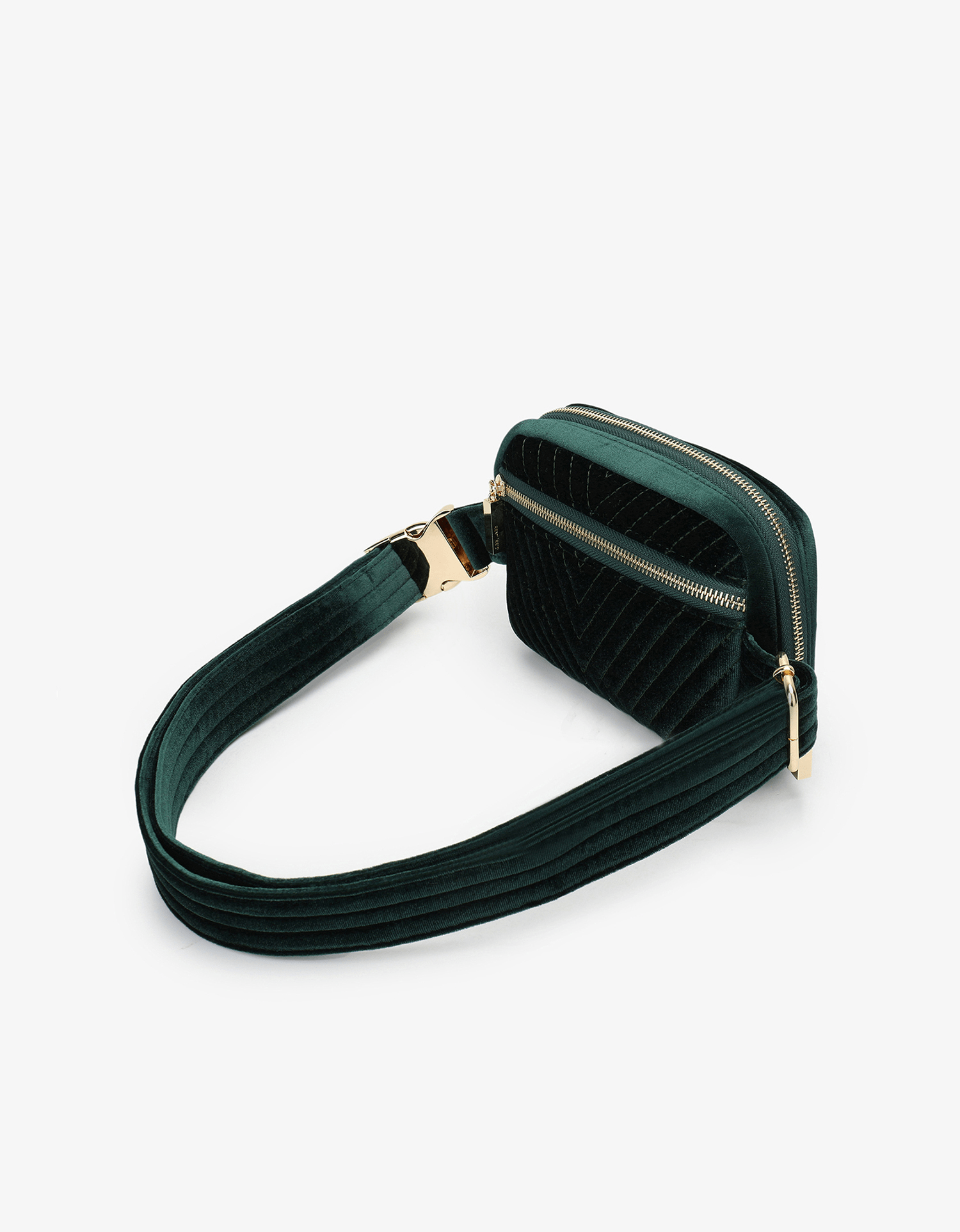 AERIN VELVET QUILTED BELT BAG EMERALD - REMI/REID