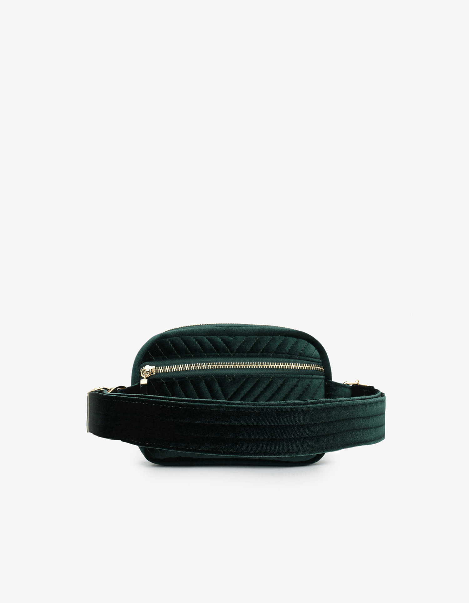 AERIN VELVET QUILTED BELT BAG EMERALD - REMI/REID