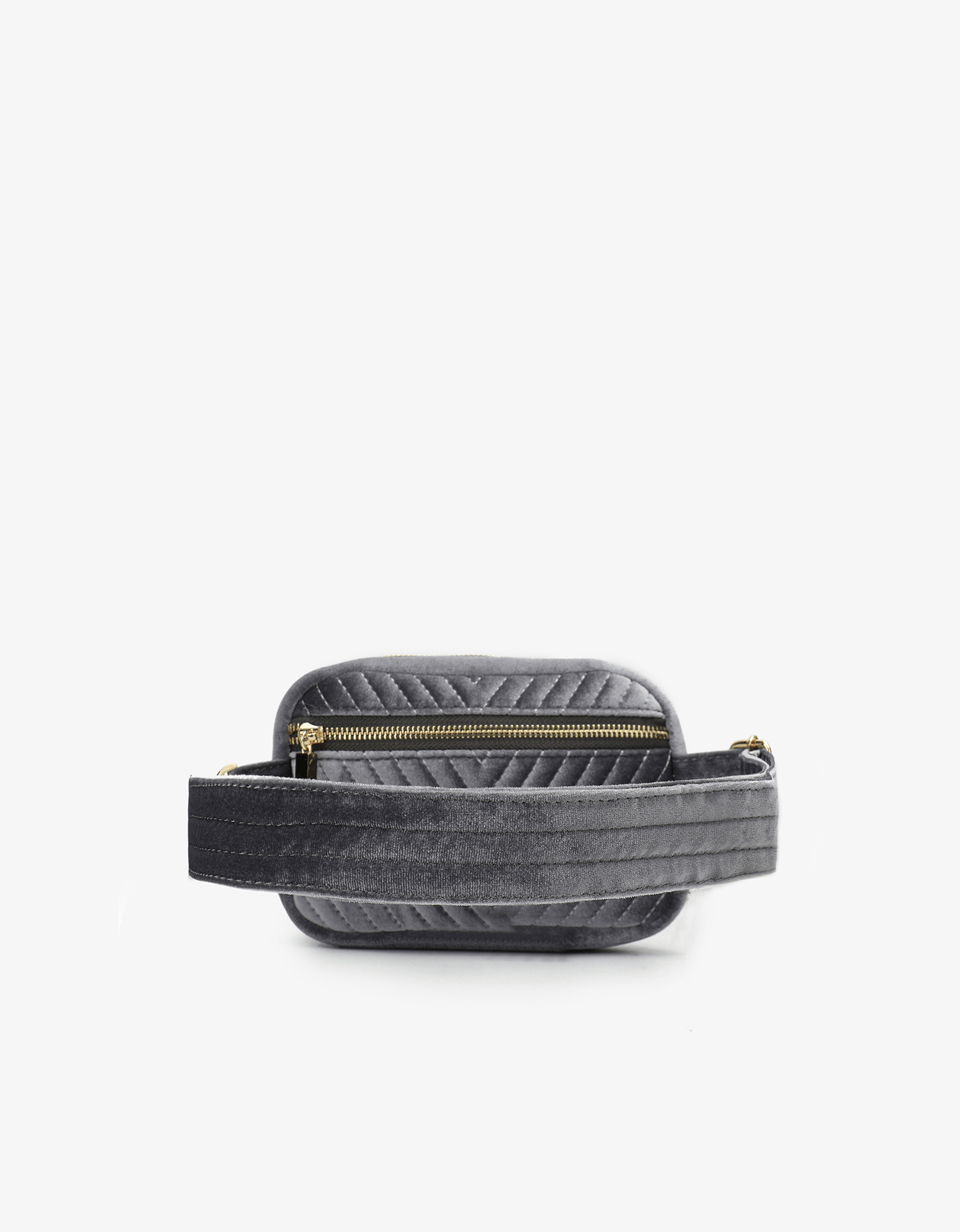 AERIN VELVET QUILTED BELT BAG GREY - REMI/REID