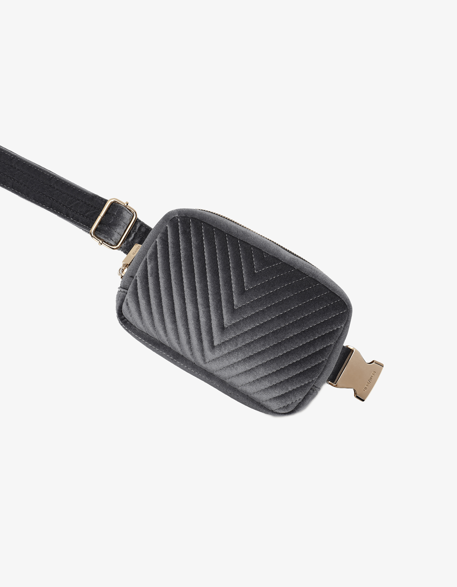 AERIN VELVET QUILTED BELT BAG GREY - REMI/REID