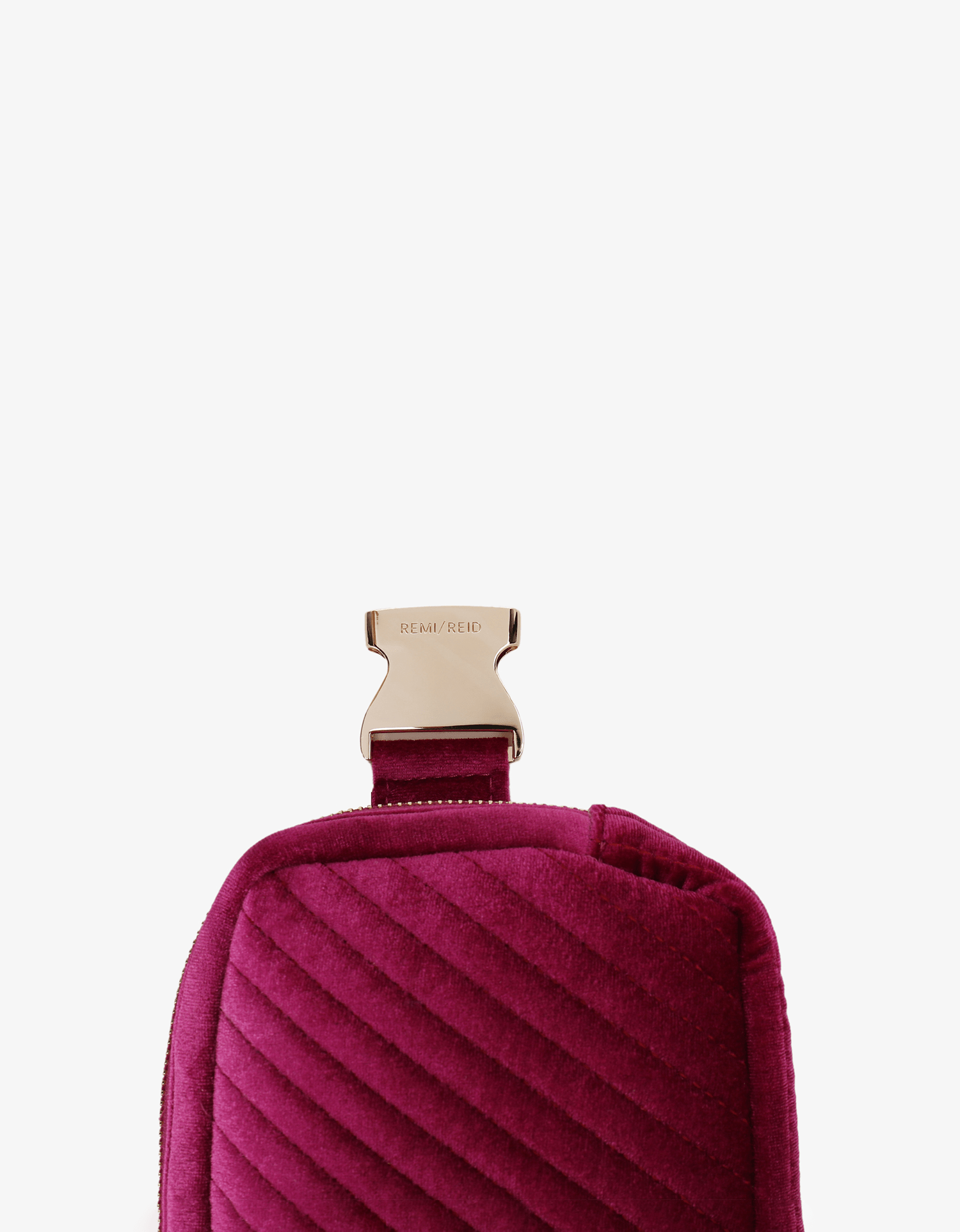 AERIN VELVET QUILTED BELT BAG MAGENTA - REMI/REID
