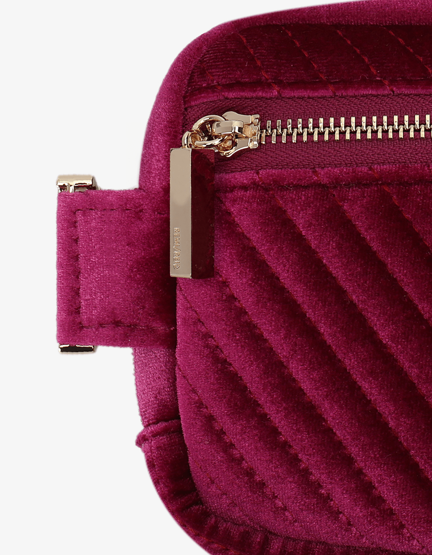 AERIN VELVET QUILTED BELT BAG MAGENTA - REMI/REID