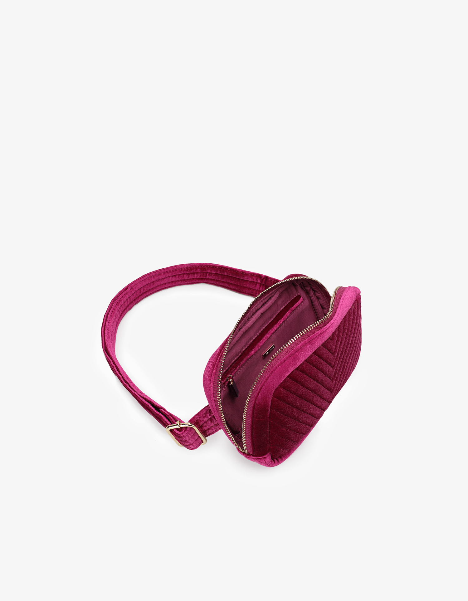 AERIN VELVET QUILTED BELT BAG MAGENTA - REMI/REID