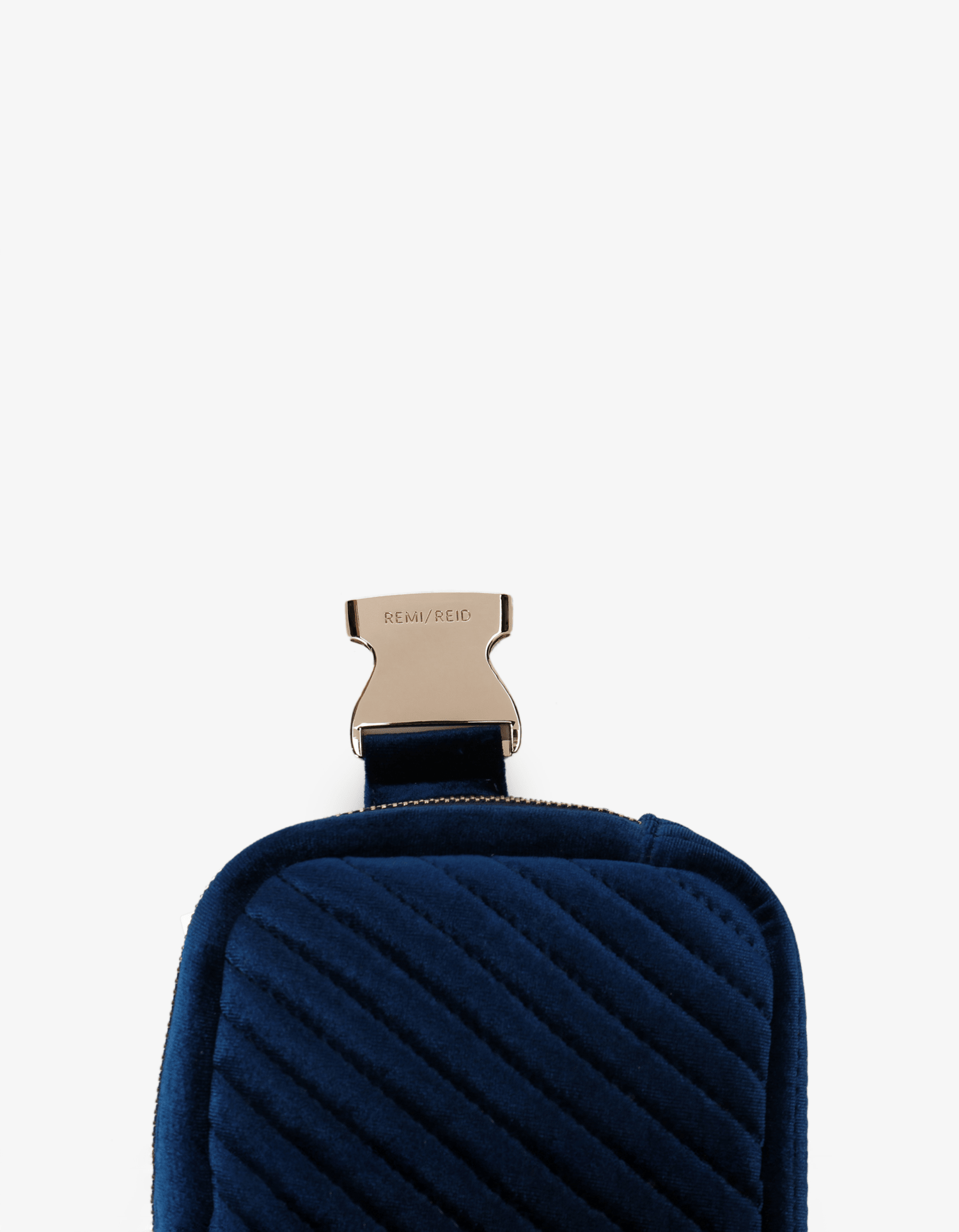AERIN VELVET QUILTED BELT BAG NAVY - REMI/REID