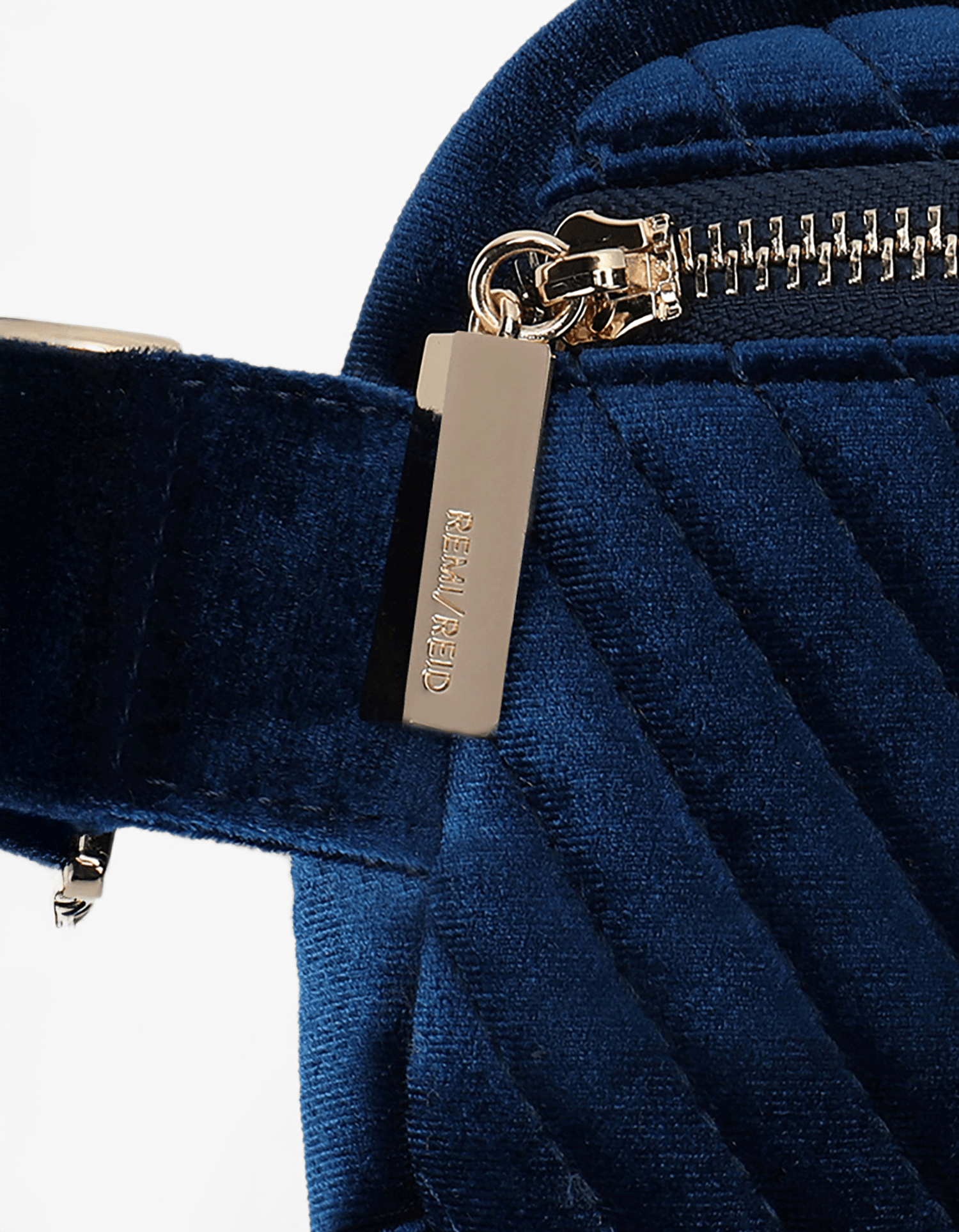 AERIN VELVET QUILTED BELT BAG NAVY - REMI/REID