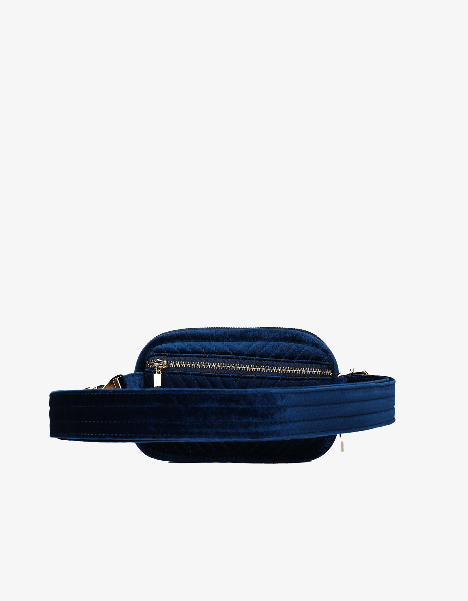 AERIN VELVET QUILTED BELT BAG NAVY - REMI/REID