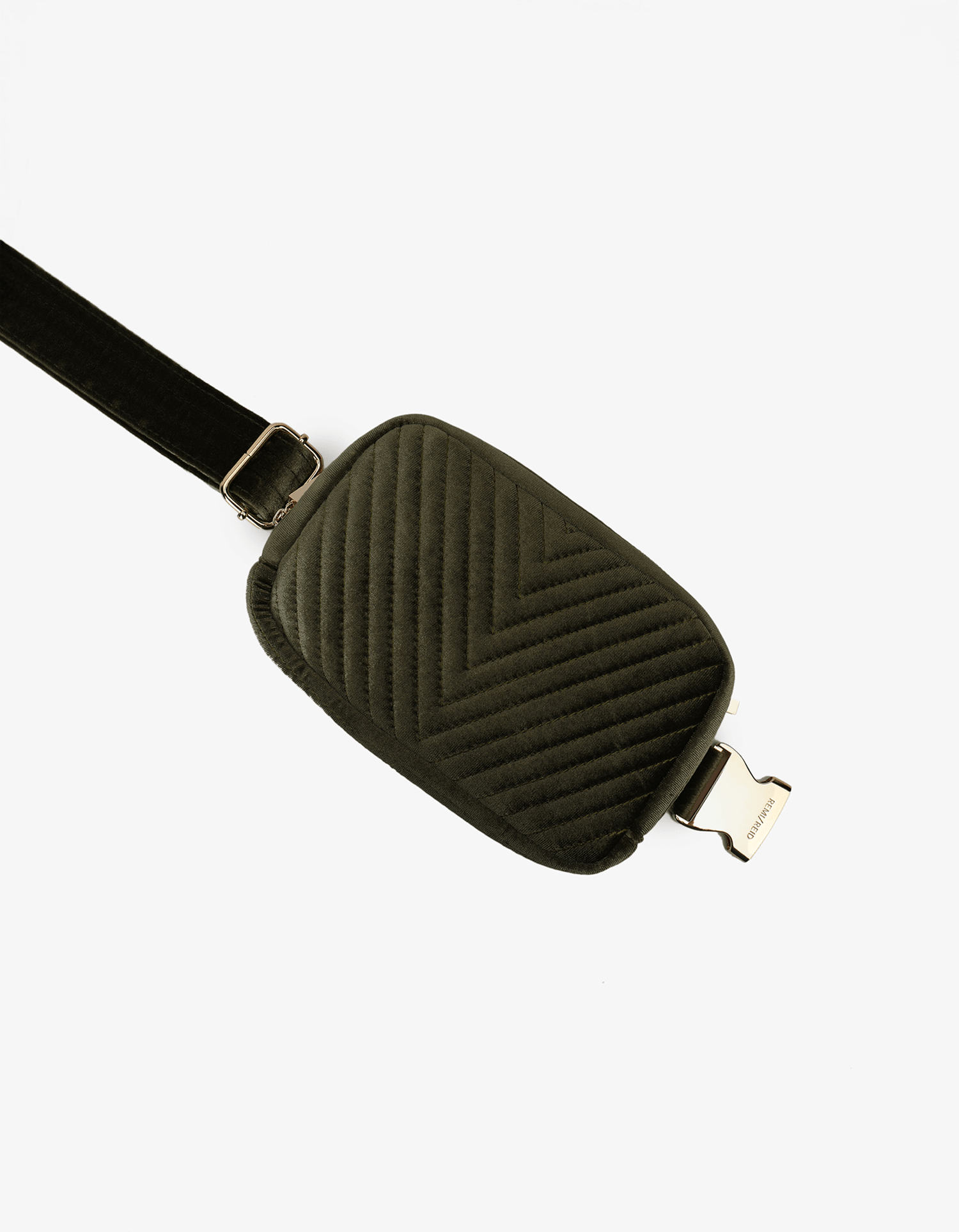 AERIN VELVET QUILTED BELT BAG OLIVE - REMI/REID