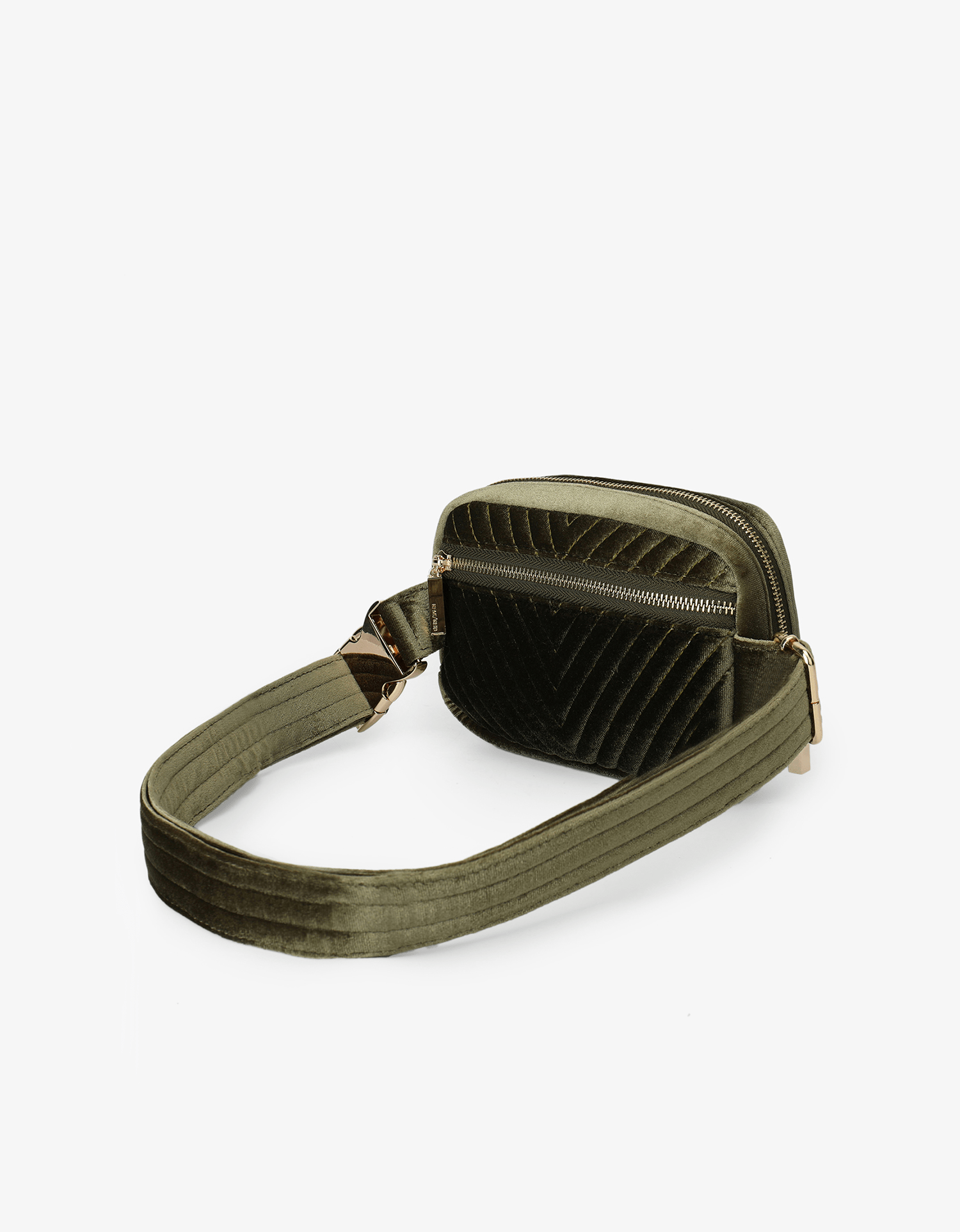 AERIN VELVET QUILTED BELT BAG OLIVE - REMI/REID