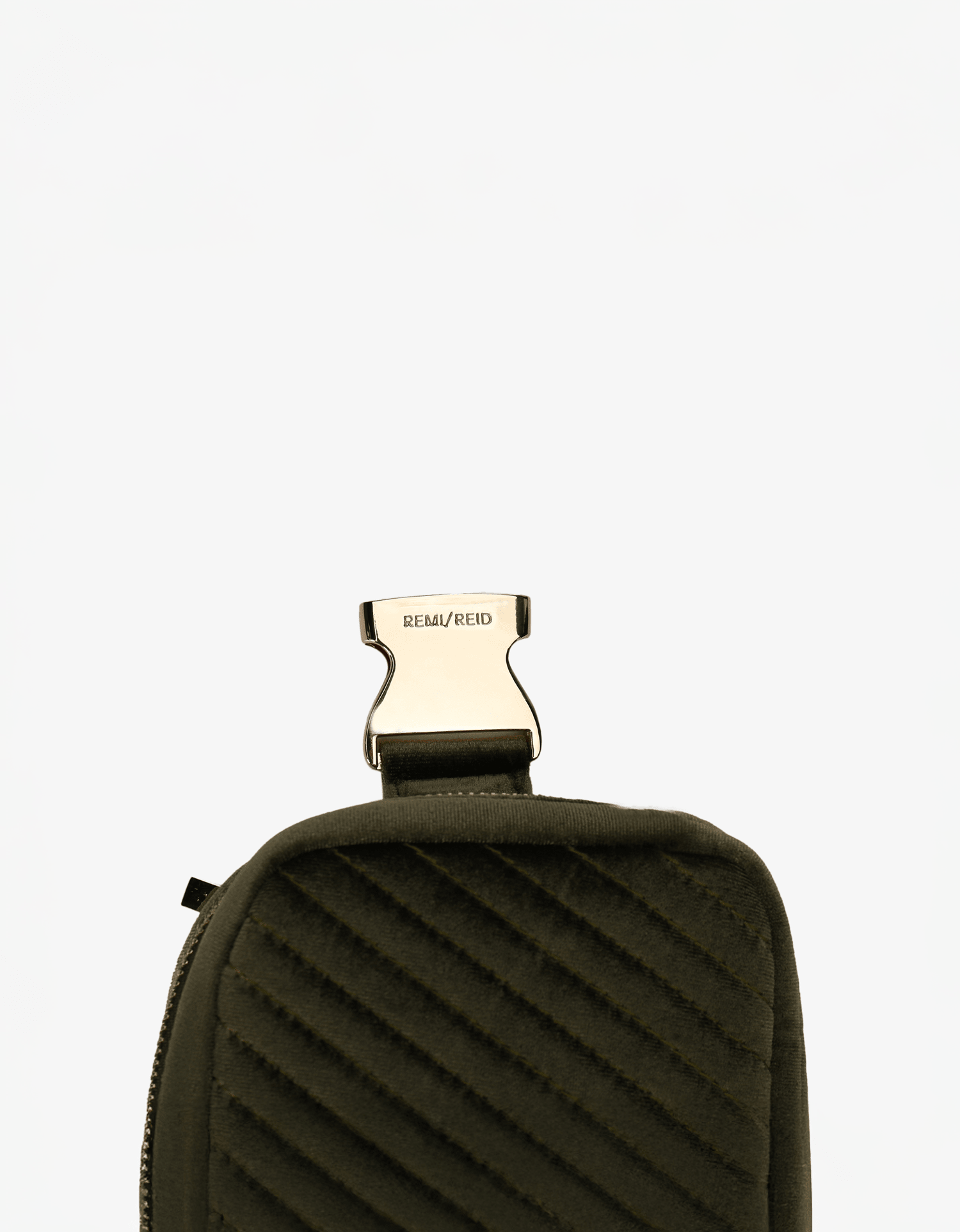 AERIN VELVET QUILTED BELT BAG OLIVE - REMI/REID