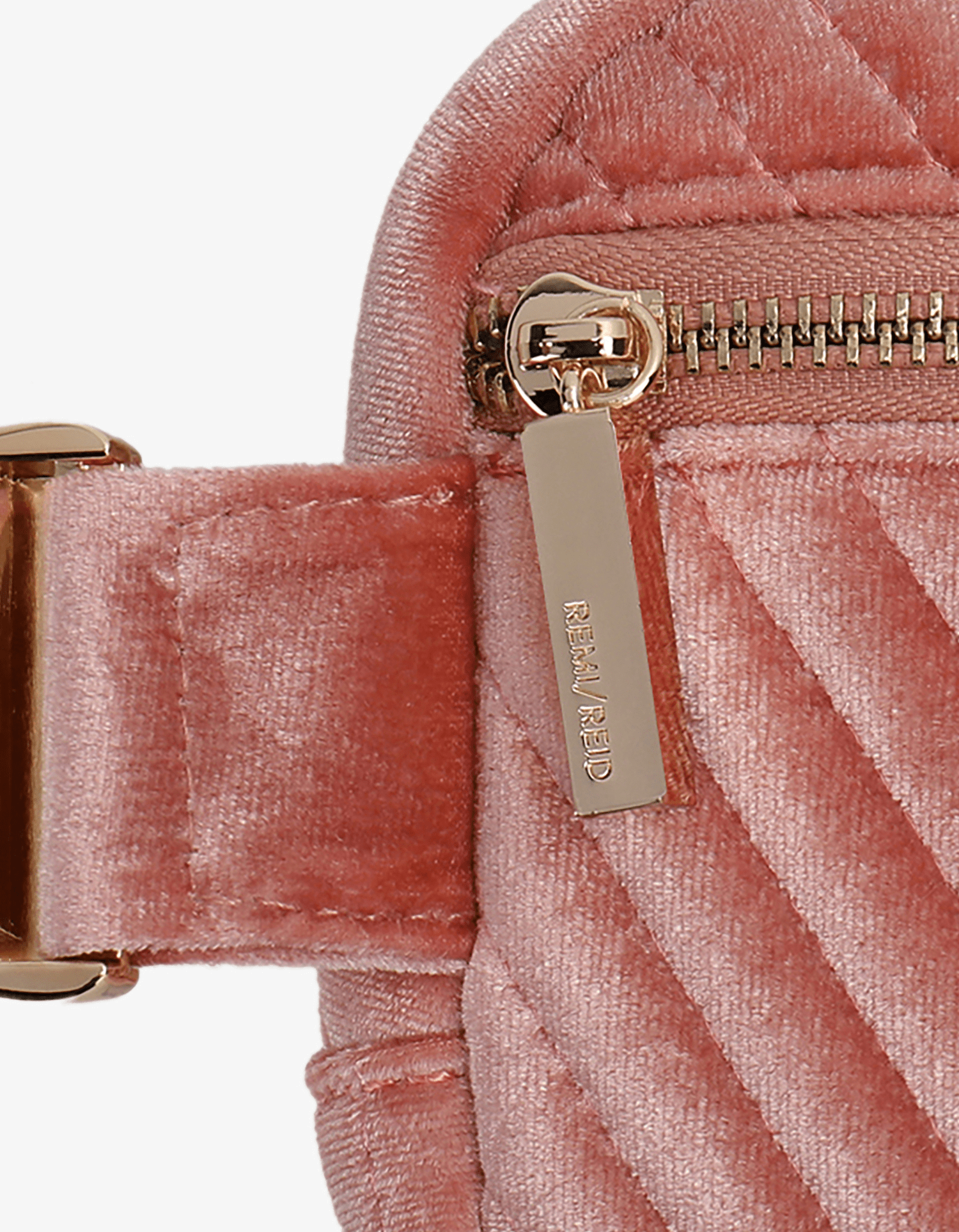 AERIN VELVET QUILTED BELT BAG PINK - REMI/REID