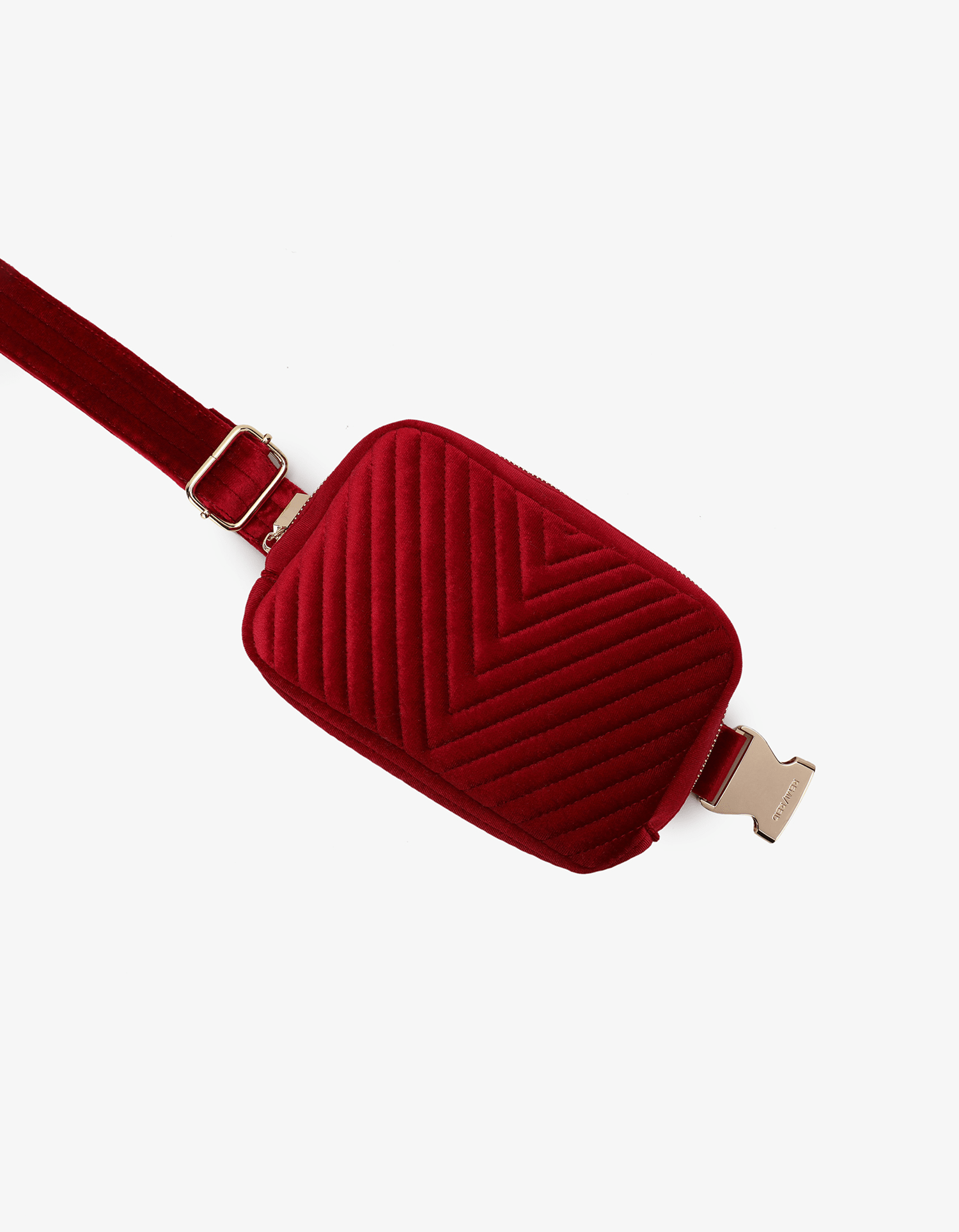 AERIN VELVET QUILTED BELT BAG RED - REMI/REID