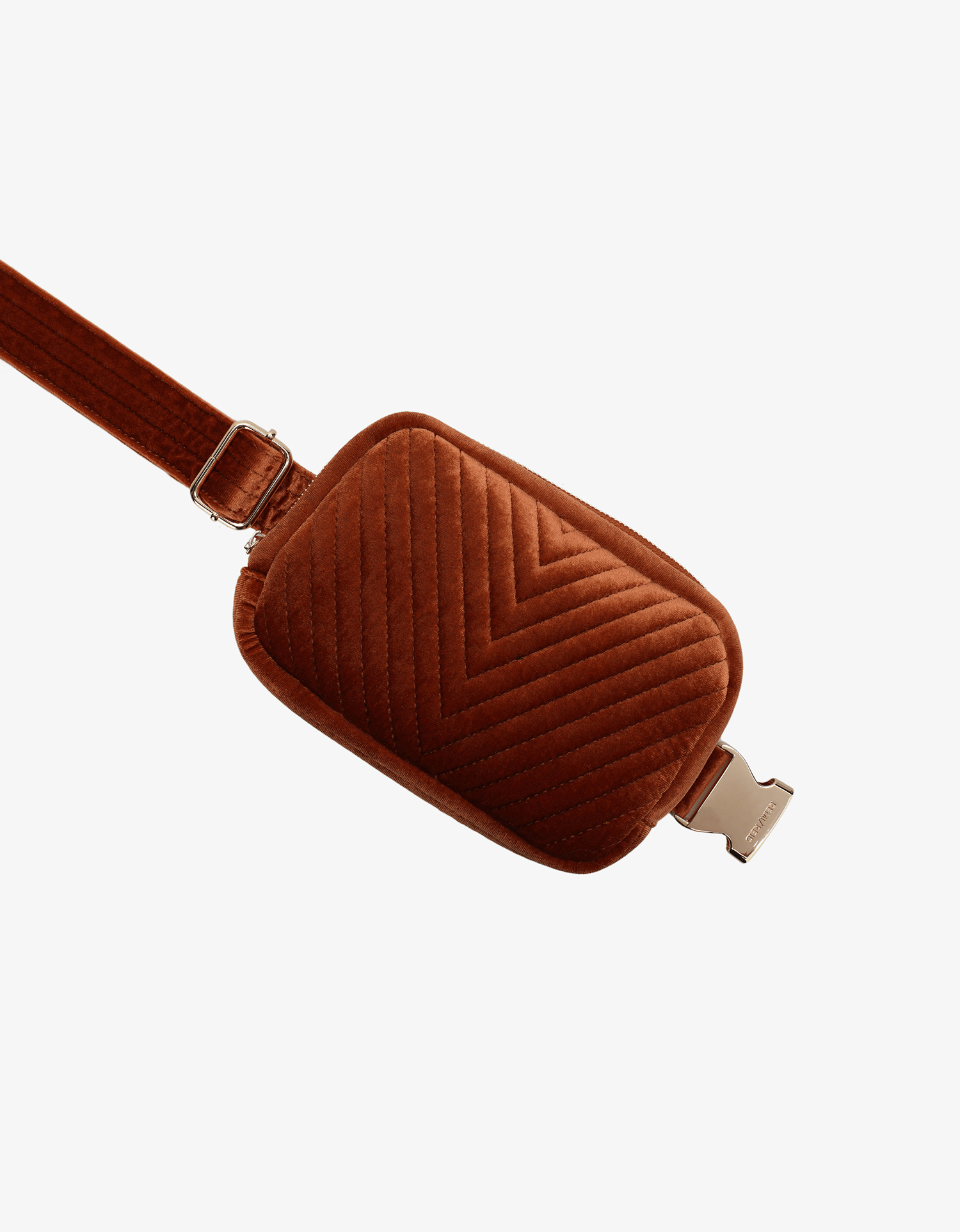 AERIN VELVET QUILTED BELT BAG RUST - REMI/REID