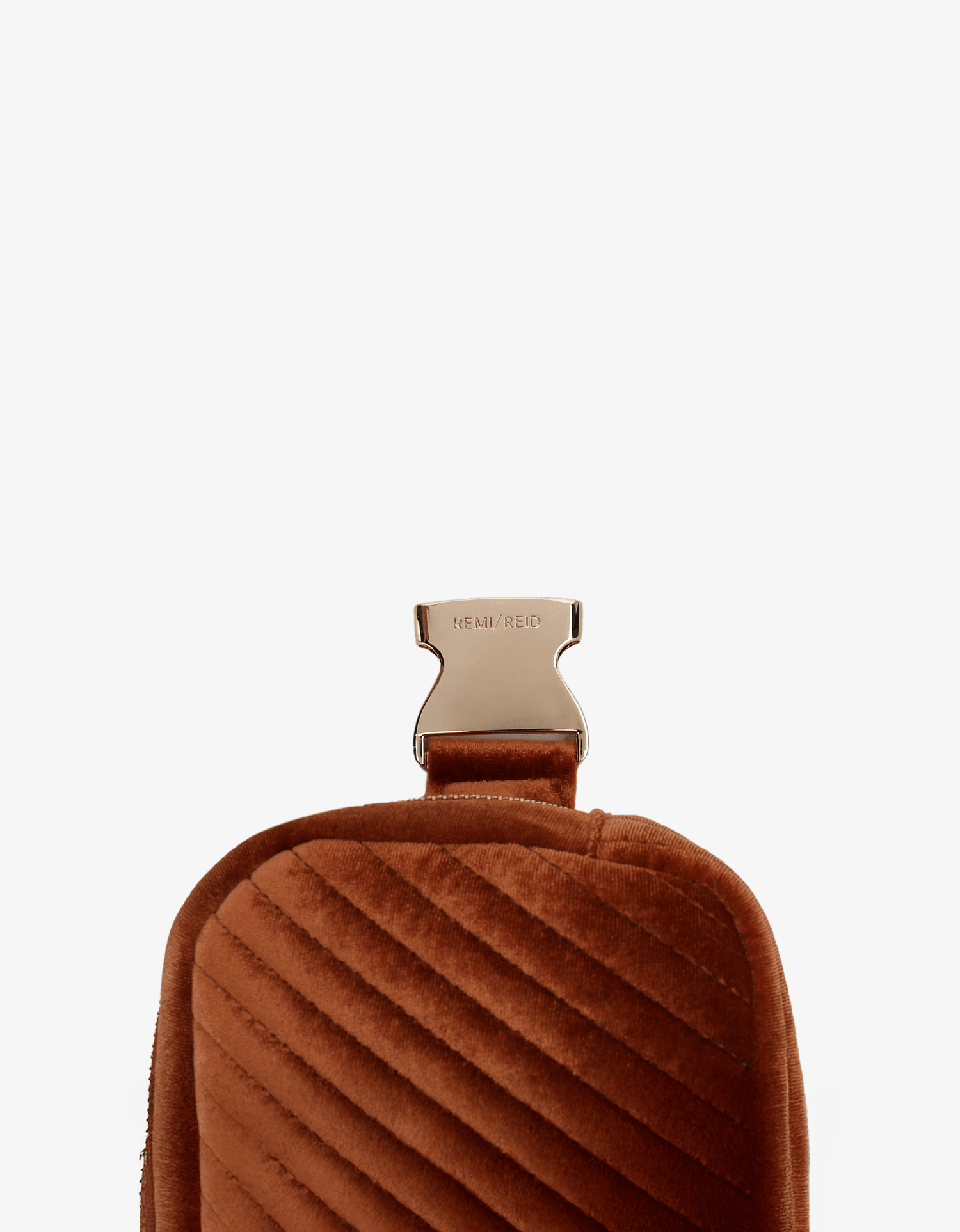 AERIN VELVET QUILTED BELT BAG RUST - REMI/REID
