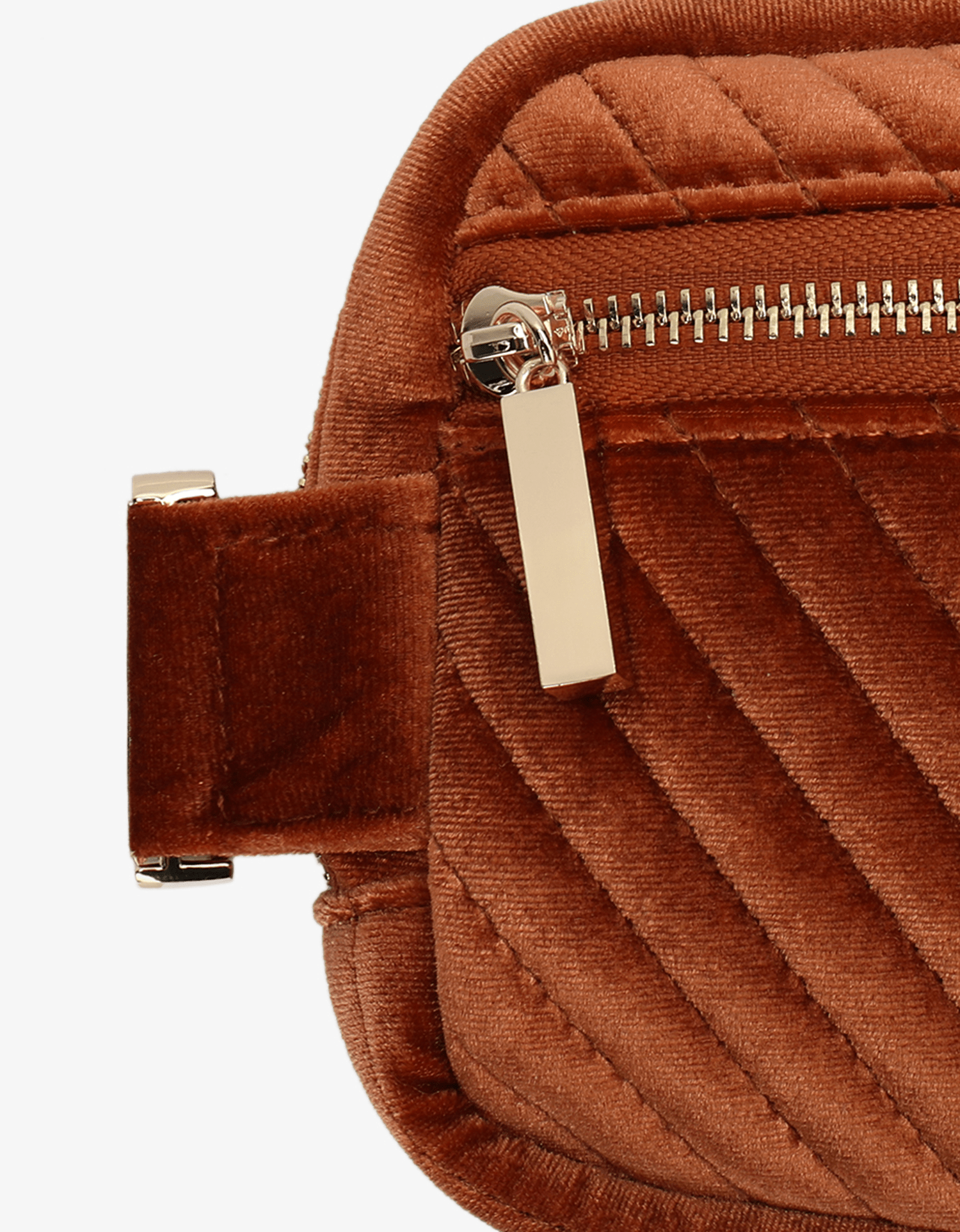 AERIN VELVET QUILTED BELT BAG RUST - REMI/REID