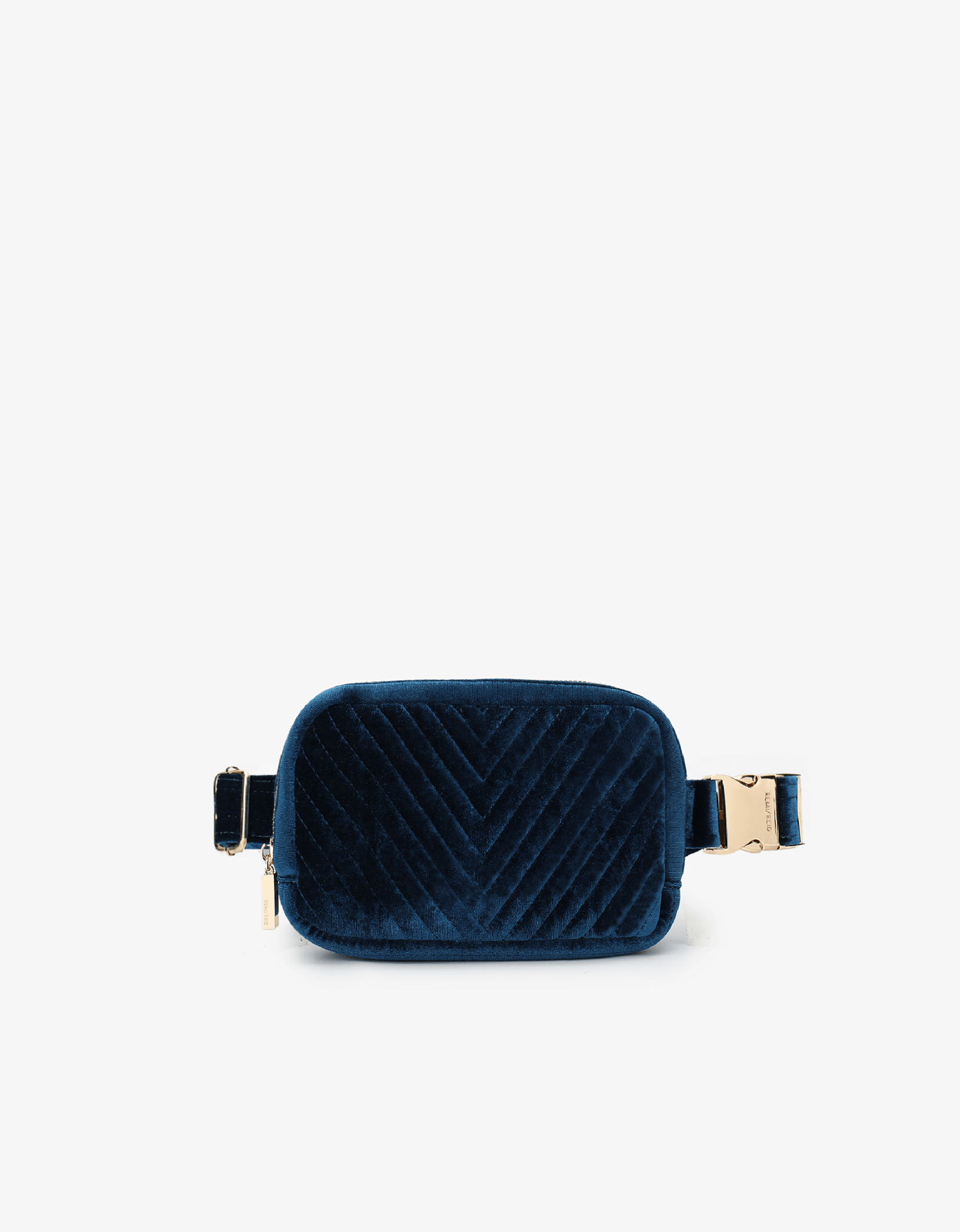 AERIN VELVET QUILTED BELT BAG TEAL - REMI/REID