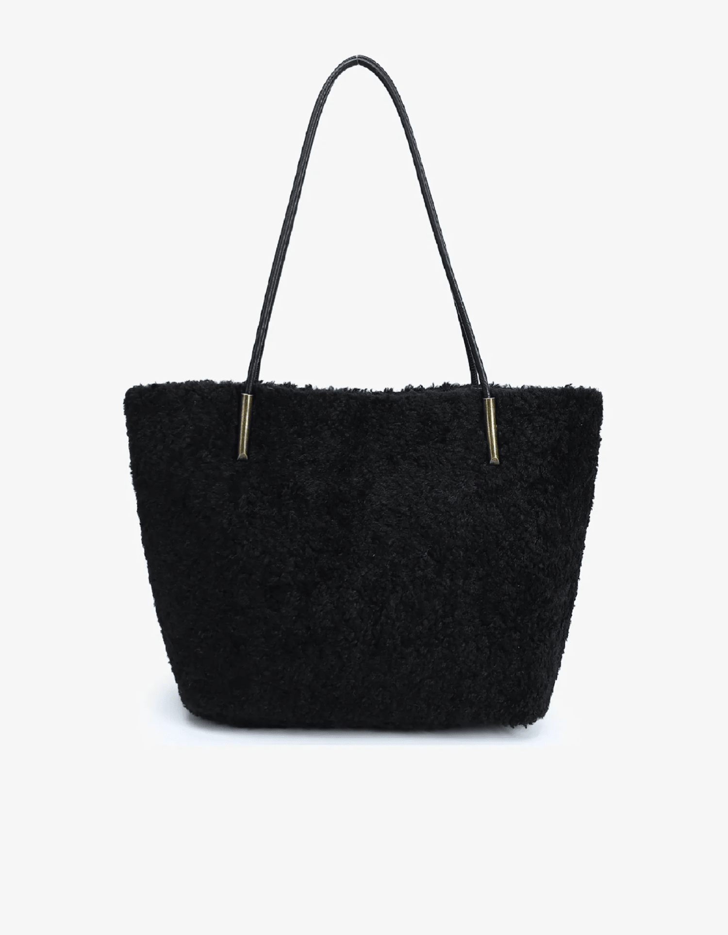 AKIMBO EAST WEST TOTE BAG SHEARLING BLACK - REMI/REID
