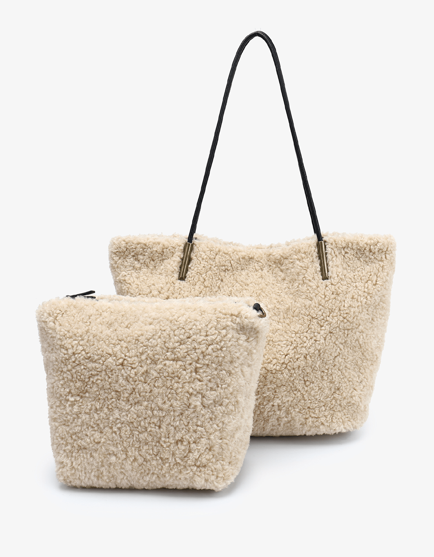 AKIMBO EAST WEST TOTE SHEARLING CREAM - REMI/REID
