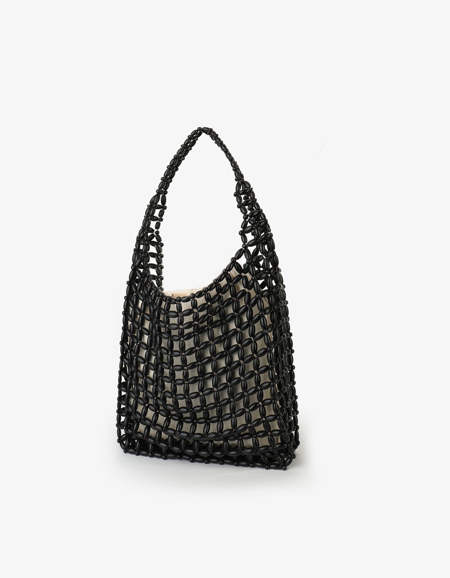 ATALIE BEADED SHOULDER BAG BLACK - REMI/REID