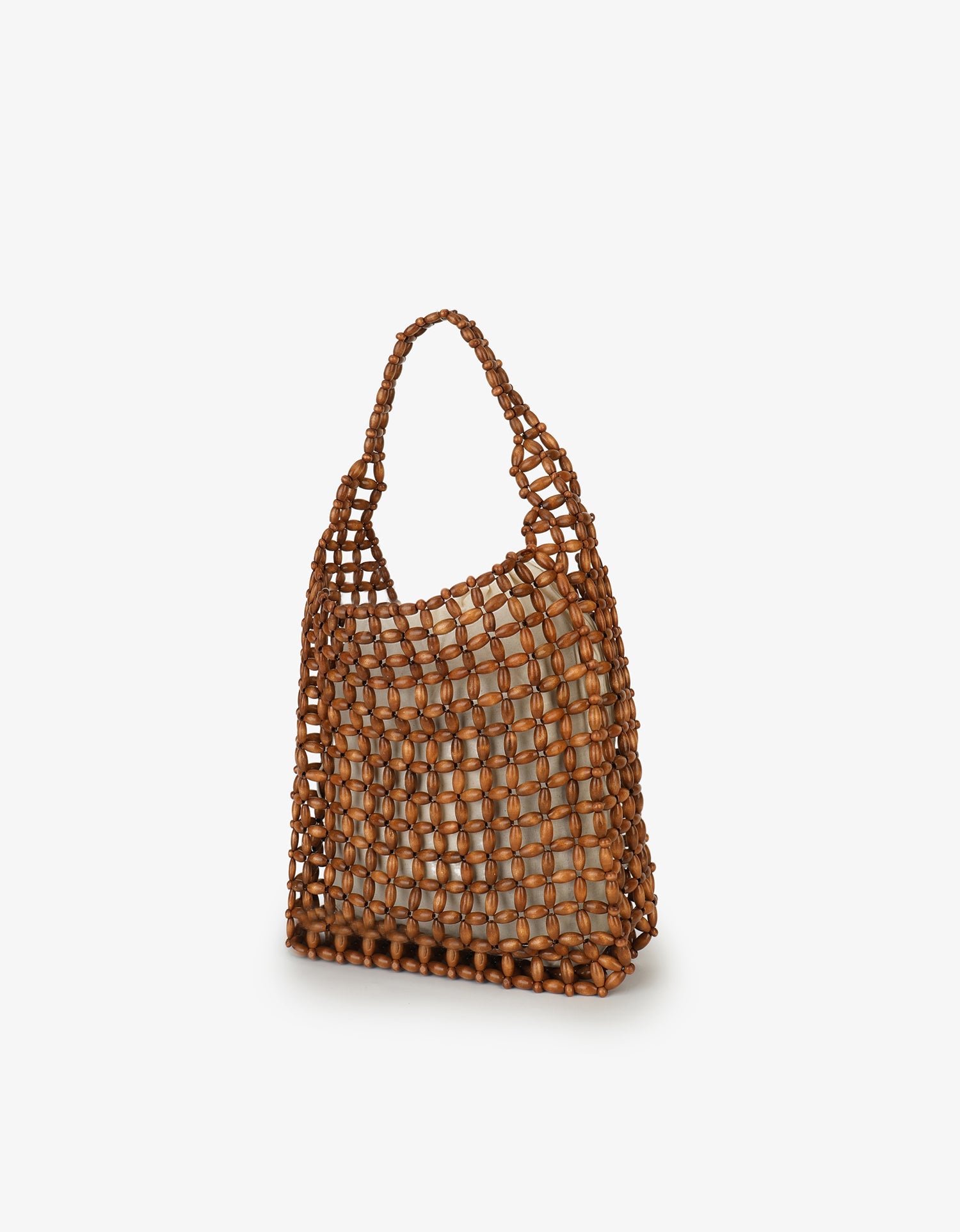 ATALIE BEADED SHOULDER BAG BROWN - REMI/REID
