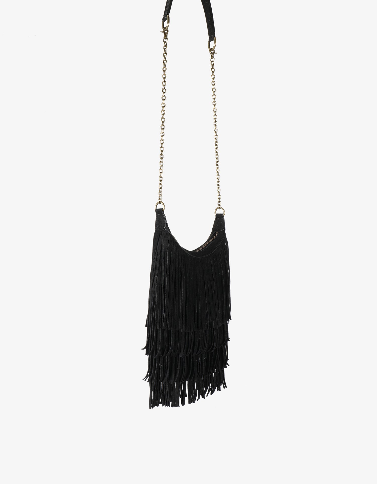 BOCHOA MINI FRINGE FAUX SUEDE BLACK - REMI/REID