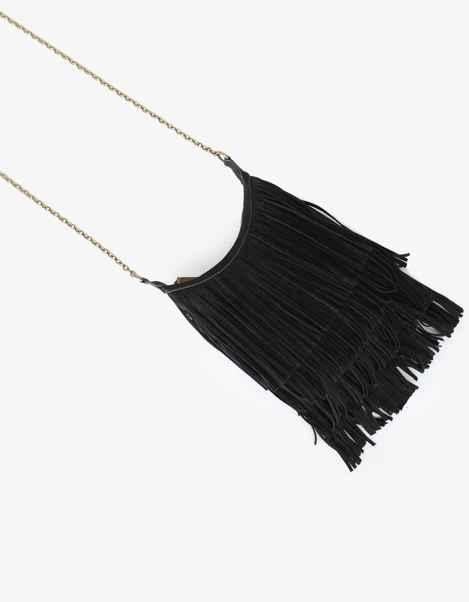 BOCHOA MINI FRINGE FAUX SUEDE BLACK - REMI/REID